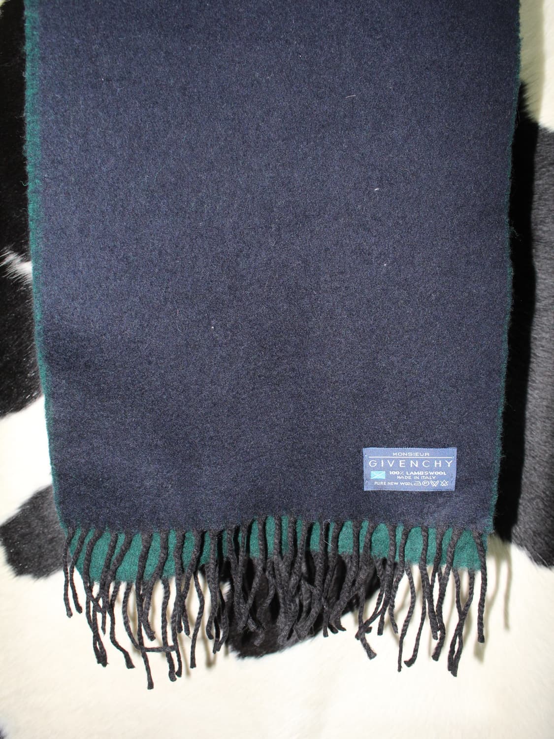 지방시 그린네이비 램스울100% 머플러 상품이미지4