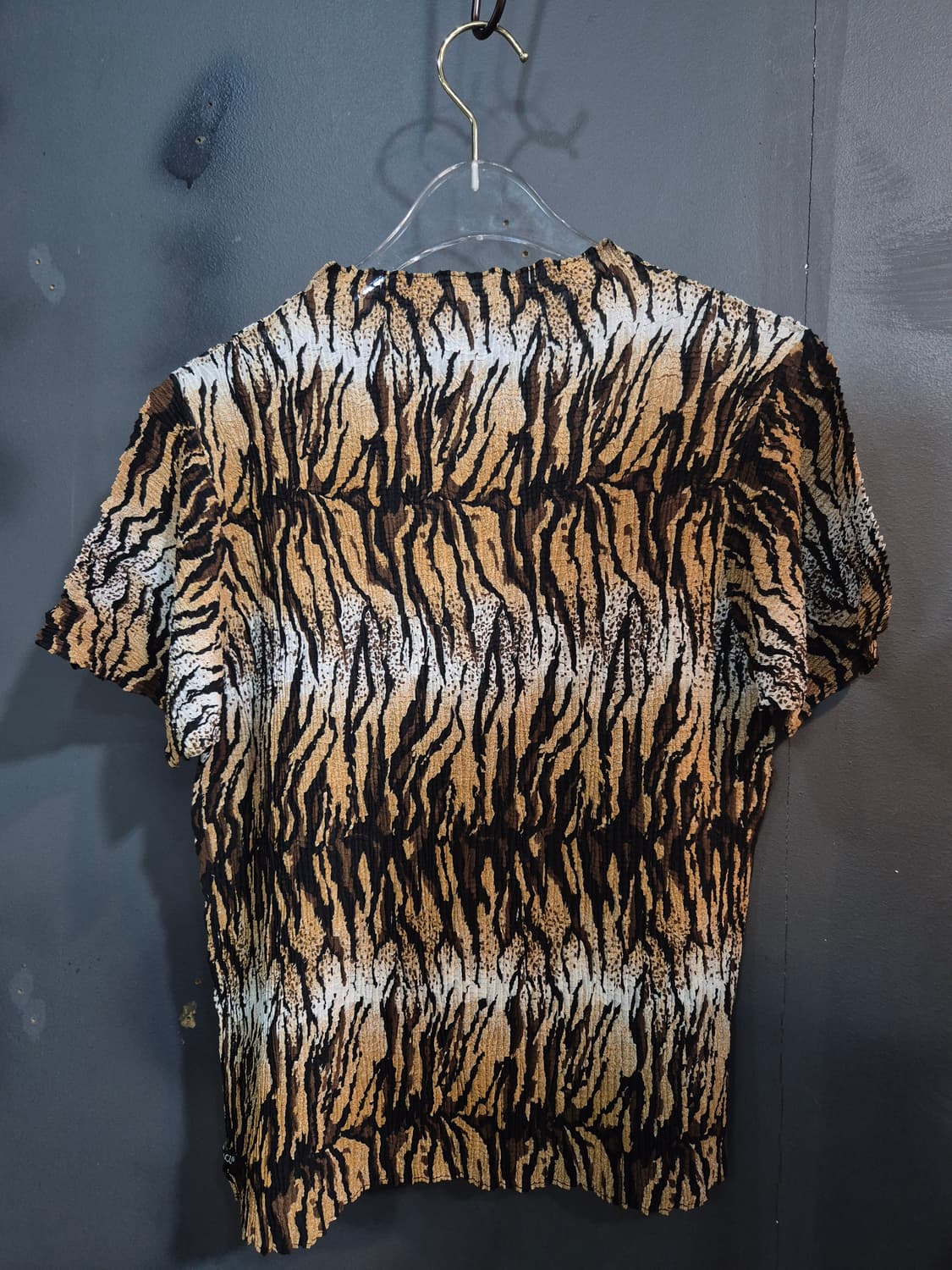 Yanco 호랑이무늬 플리츠 주름 반팔 티셔츠 55 66 상품이미지2