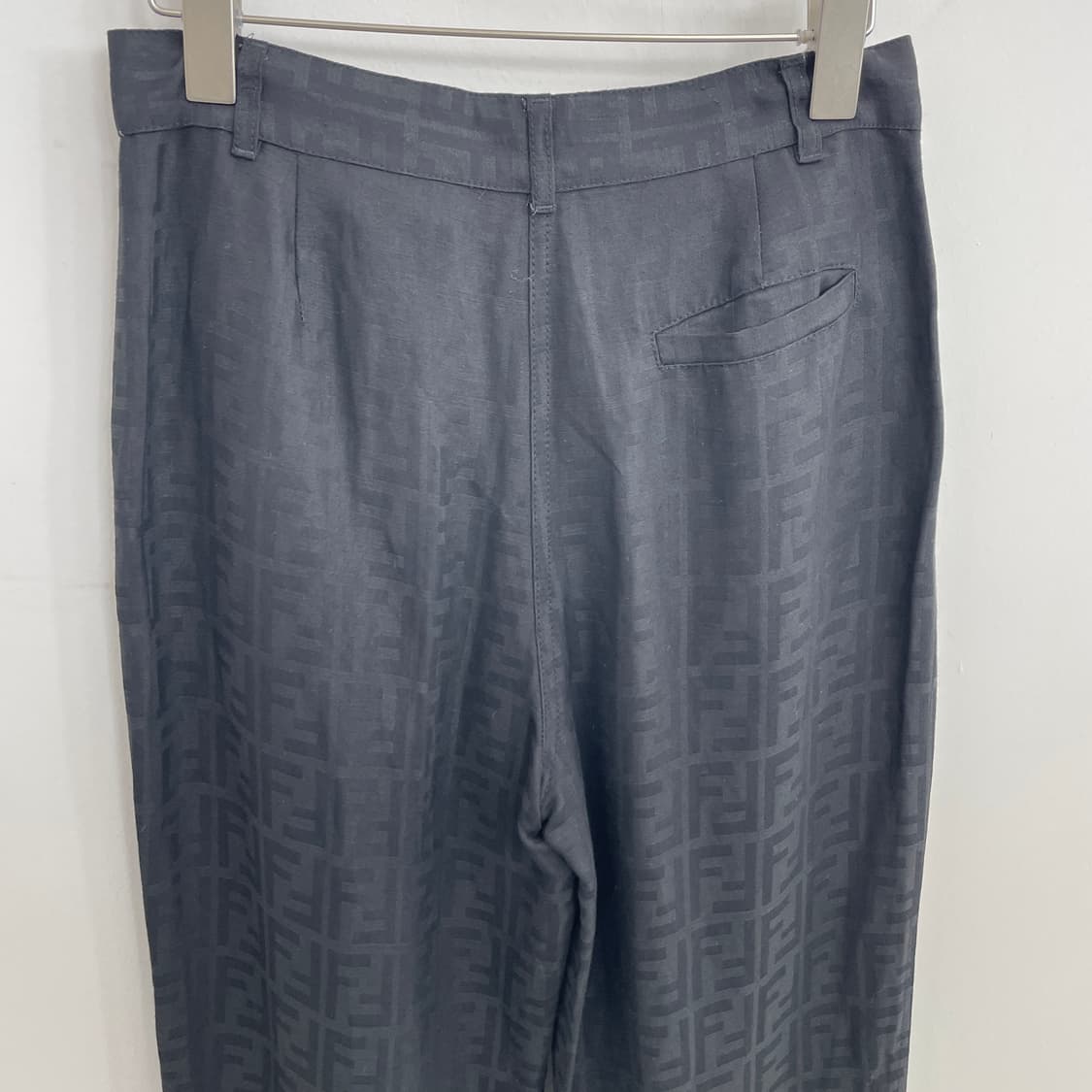 펜디 FF 주카 블랙 와이드 린넨 바지 팬츠 상품이미지5