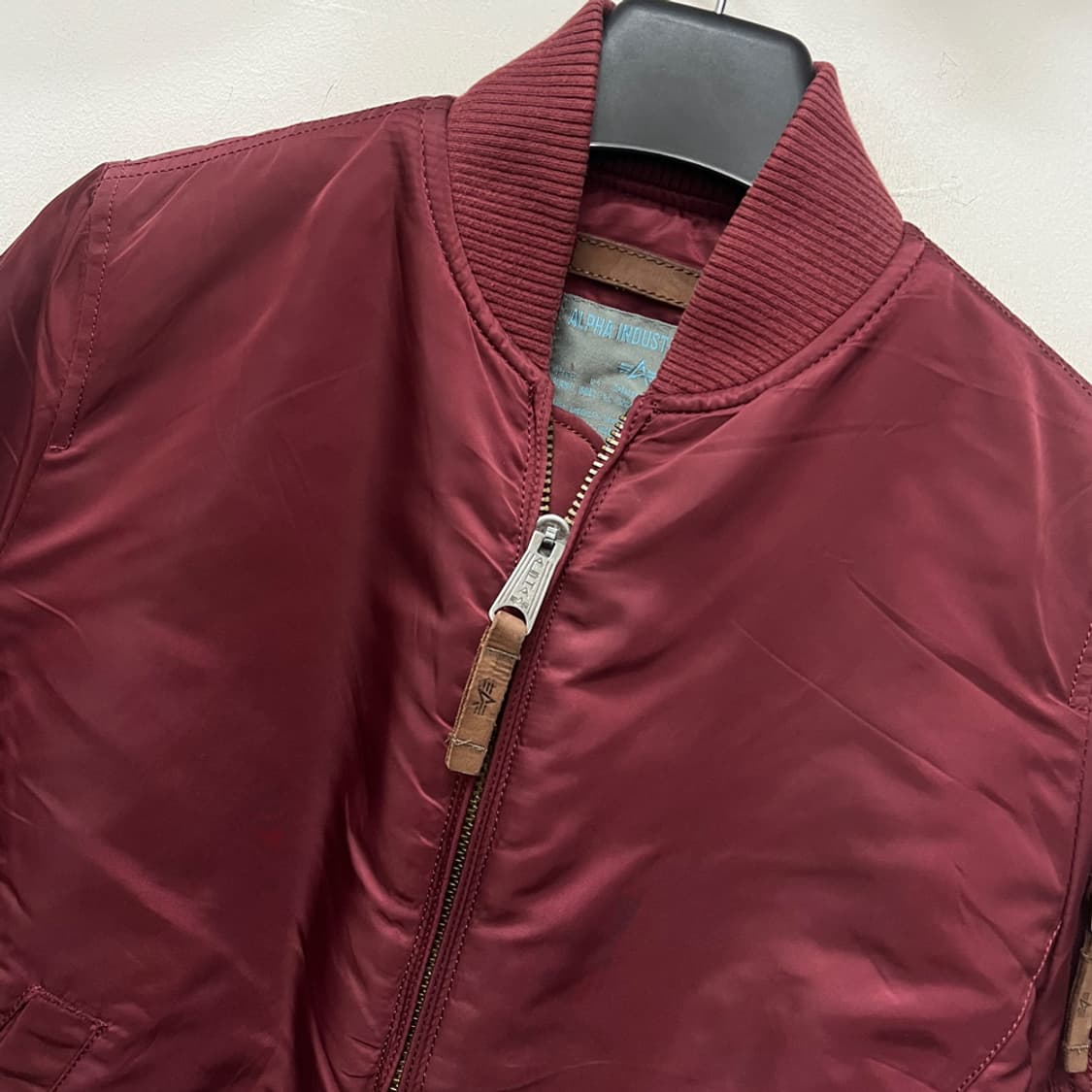 알파인더스트리 MA-1 플라이트 버건디 자켓 M 상품이미지3
