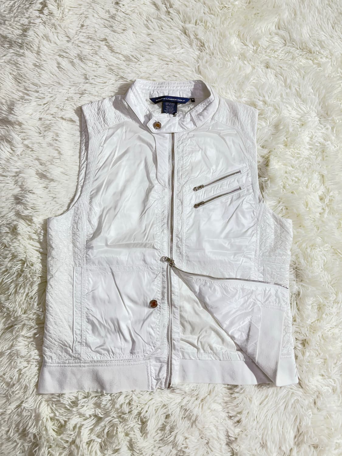 폴로 GOLF 화이트 투웨이 나일론 베스트  상품이미지4