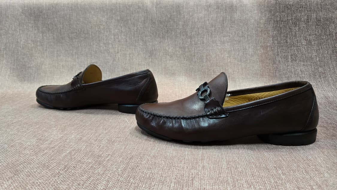 살바토레 페라가모 260mm- 정품 간치니 남성용 브라운 가죽 로퍼 상품이미지4