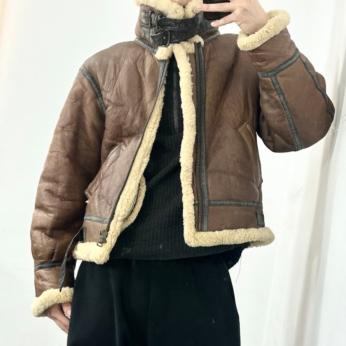 미공군 오리지널 B-3 무통 무스탕 자켓 상품이미지3