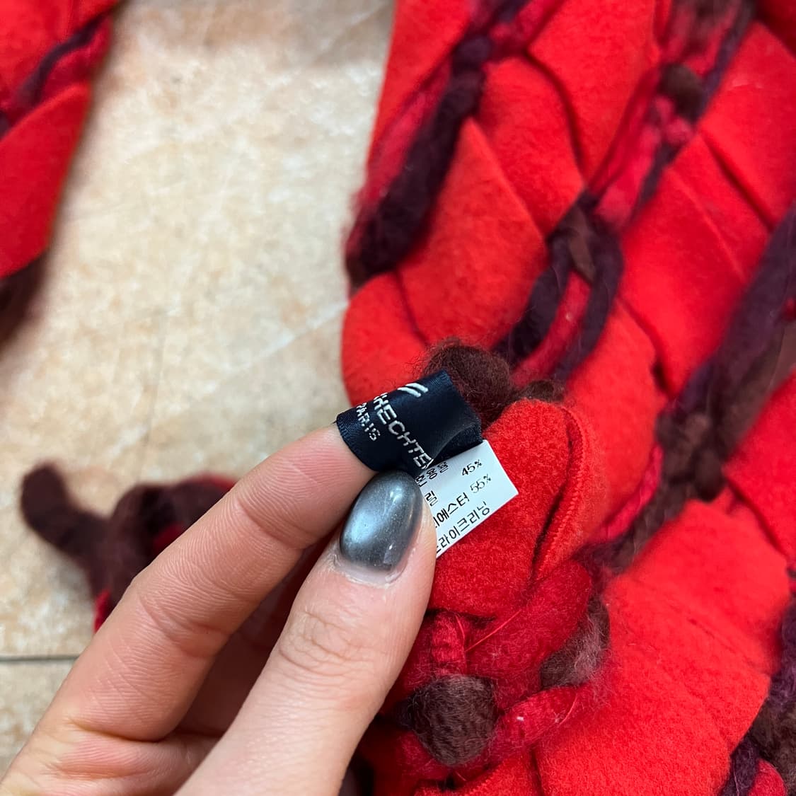 다니엘헥터 케이블 레드 머플러 목도리  상품이미지4