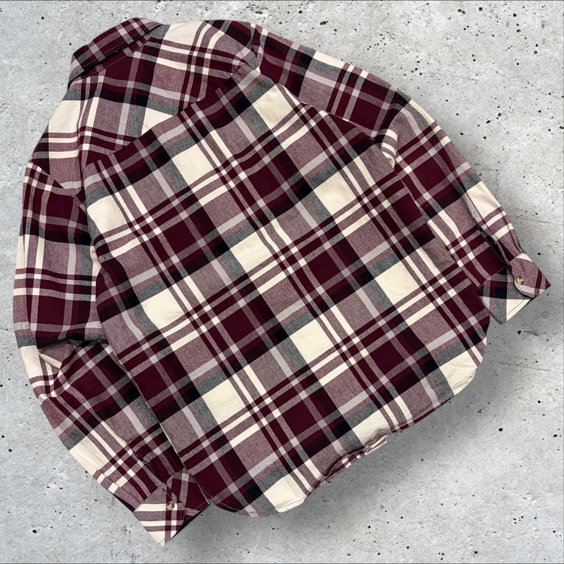 [S] 칼하트 플란넬 체크 셔츠 버건디 C187 상품이미지2