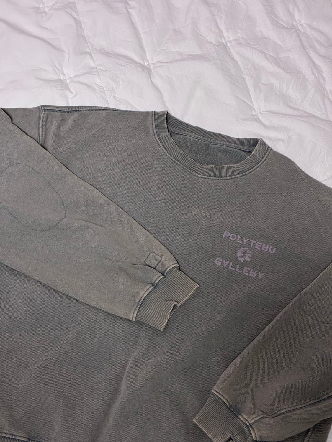 폴리테루 1011 루즈드 스웻셔츠 / 워시드 그린 2 상품이미지3