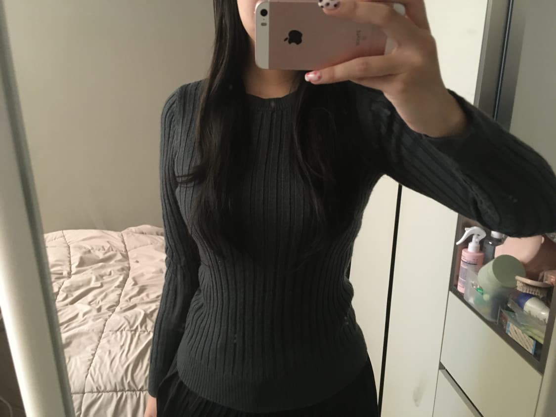 vtg 차콜 골지 니트 상품이미지1