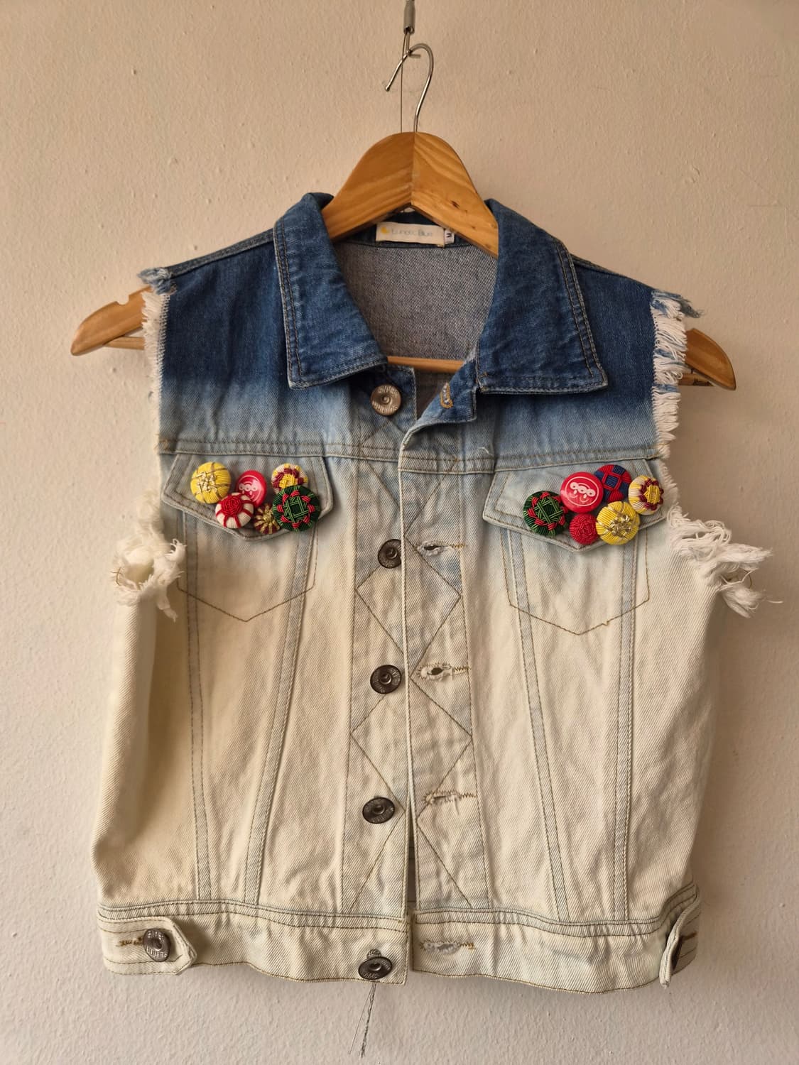 일본수입 Lunatic blue여성 데님조끼 FREE 상품이미지2