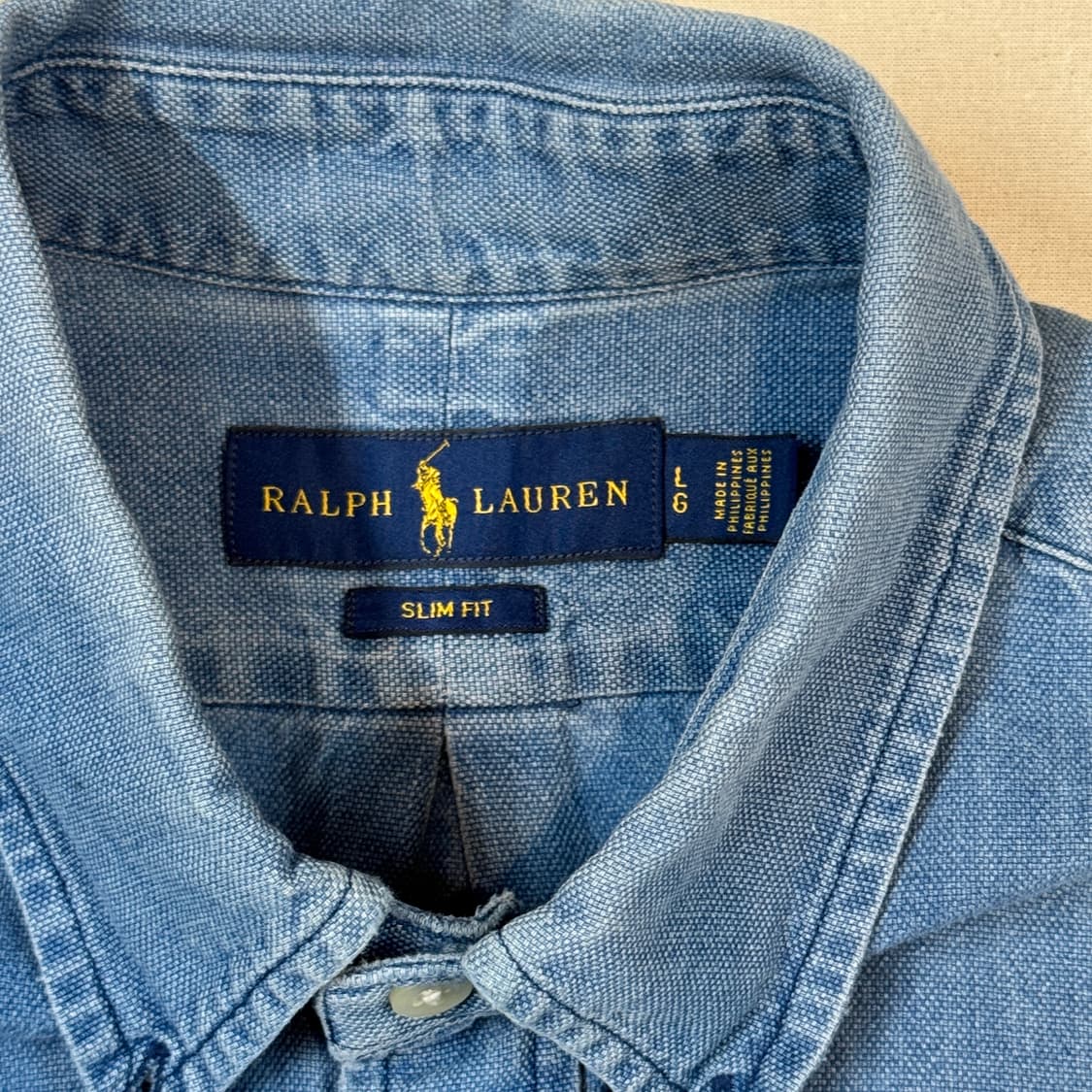 L) 폴로 랄프로렌 인디고 데님 반팔 셔츠 상품이미지7
