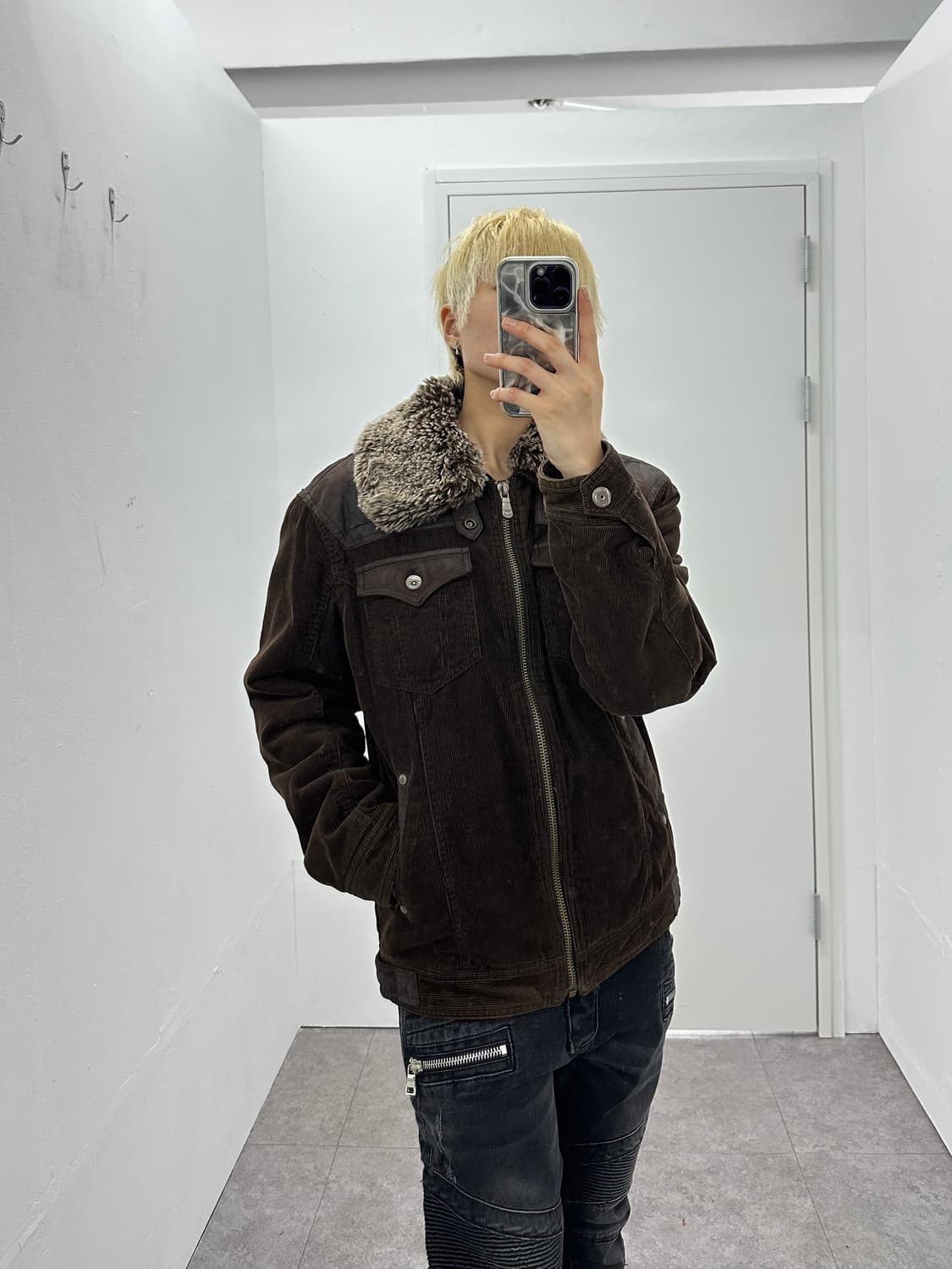 Vintage fur corduroy jacket 상품이미지2