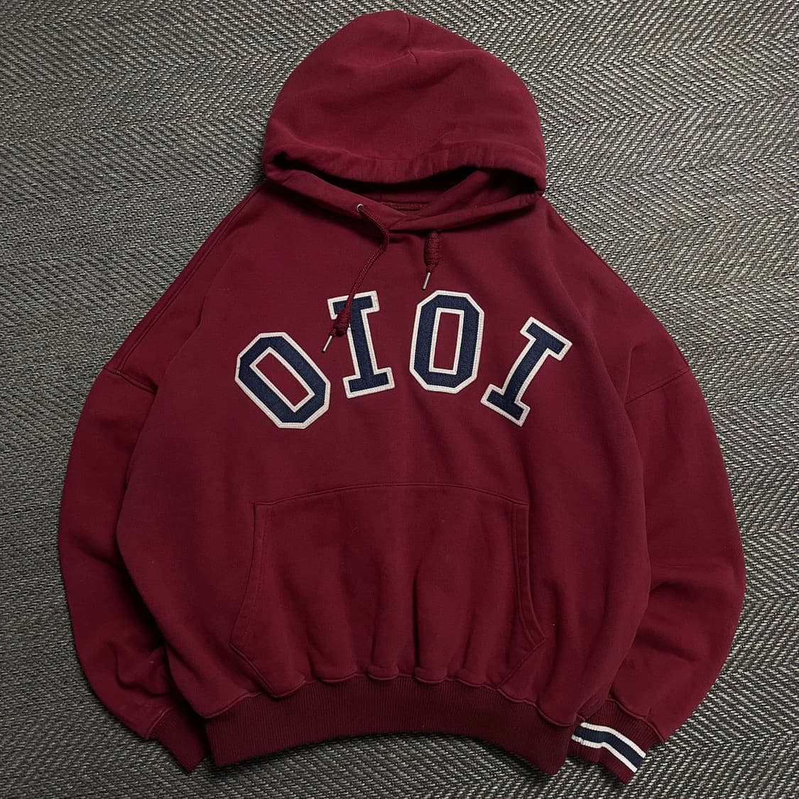 oioi 빅로고 박시핏 후드 티셔츠 레드o 5553 상품이미지1