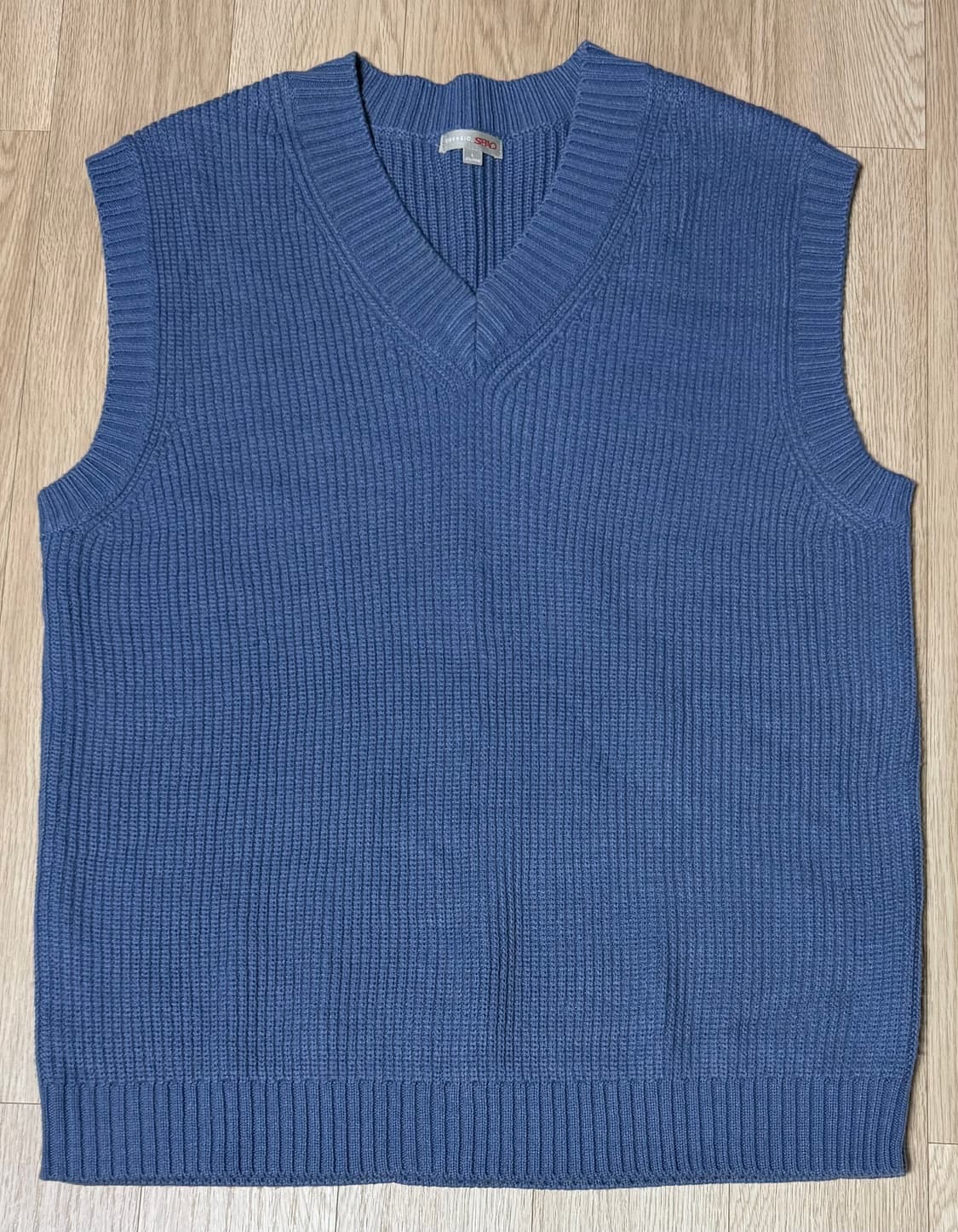 스파오(SPAO) V넥 니트 베스트 L 블루 / spkvc11c03-00 상품이미지1