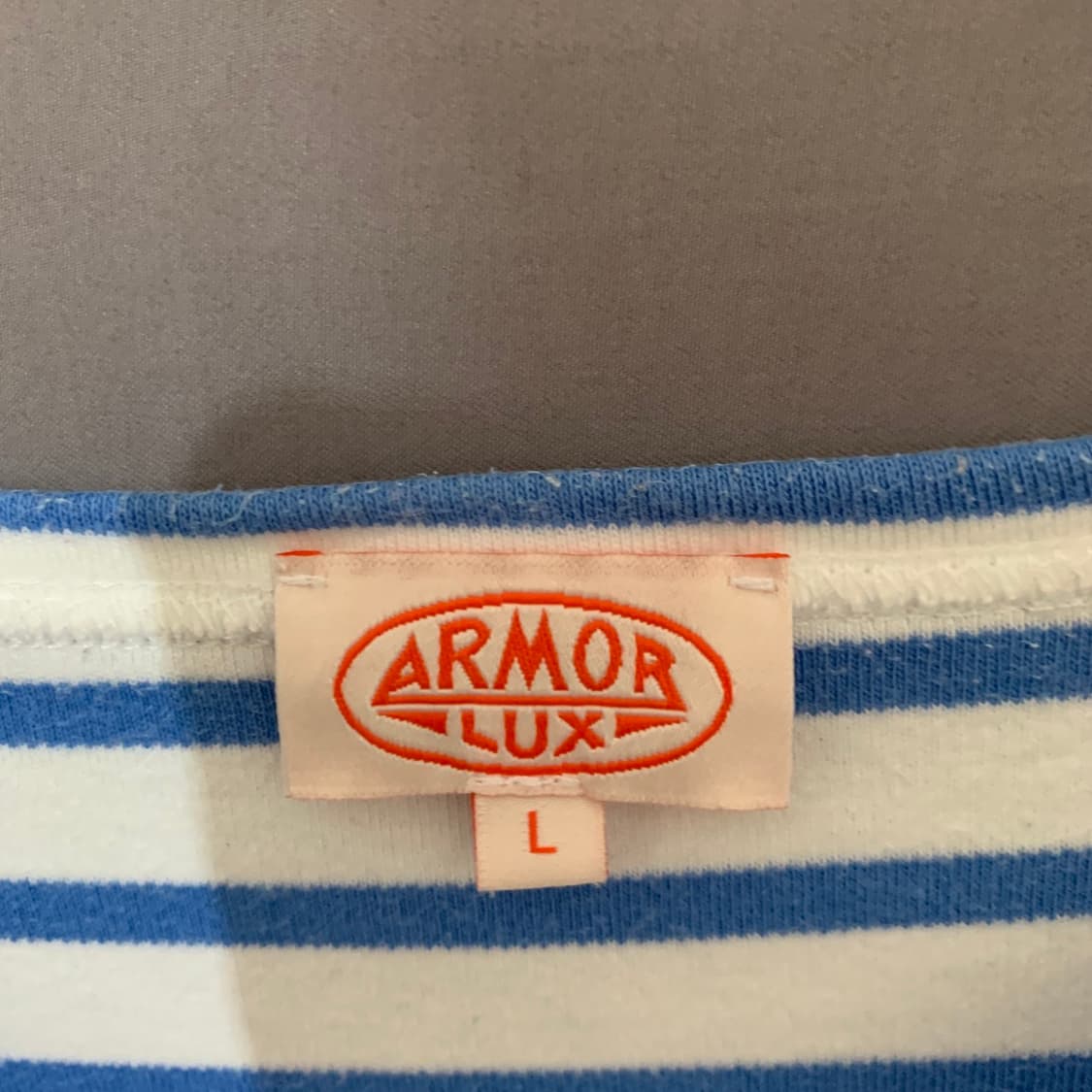 L 아머럭스 보트넥 마린 스트라이프 단가라 긴팔티 상품이미지5