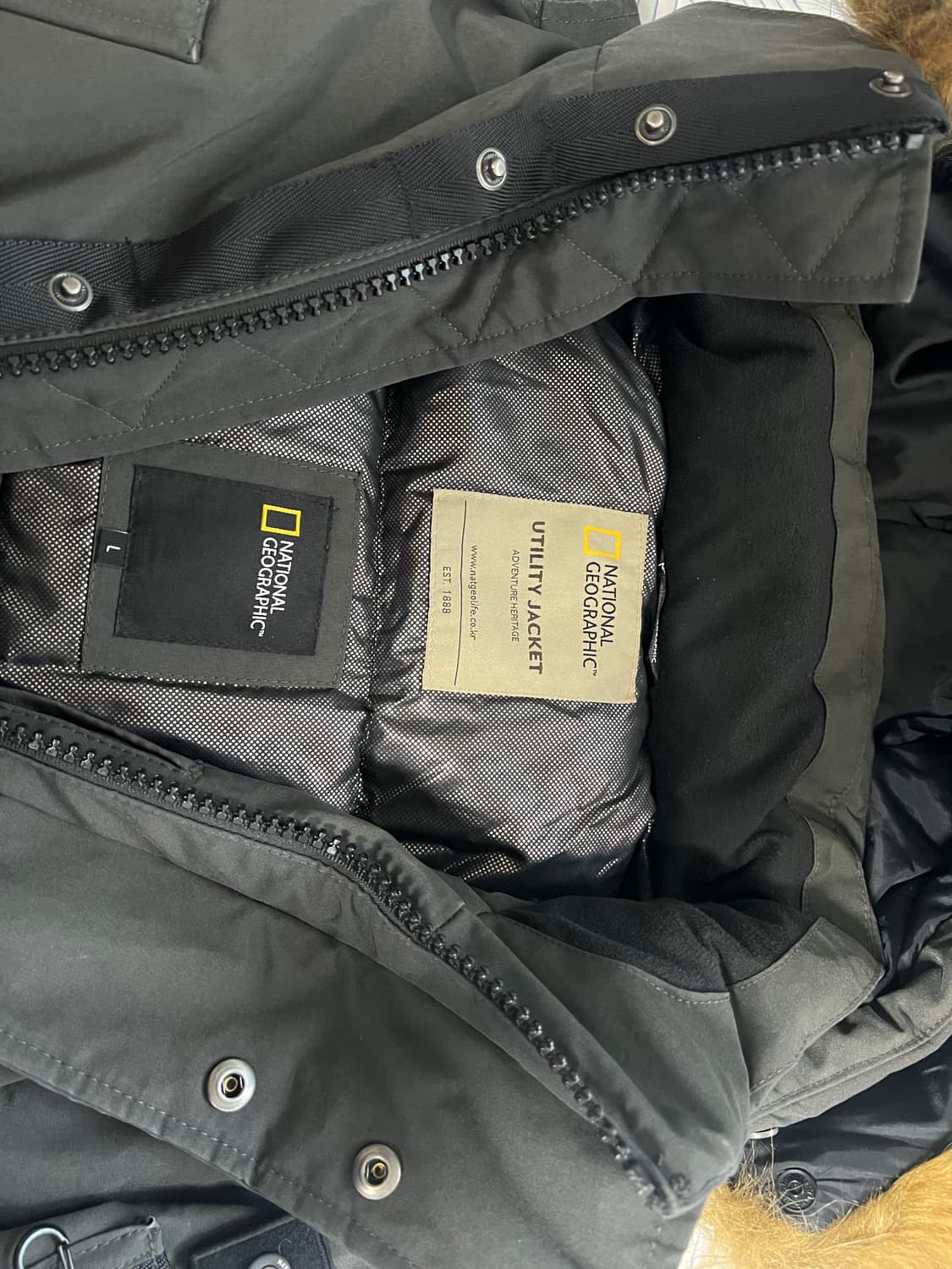 내셔널지오그래픽 타루가 RDS 덕다운 숏패딩 L 차콜(다크그레이) 상품이미지2