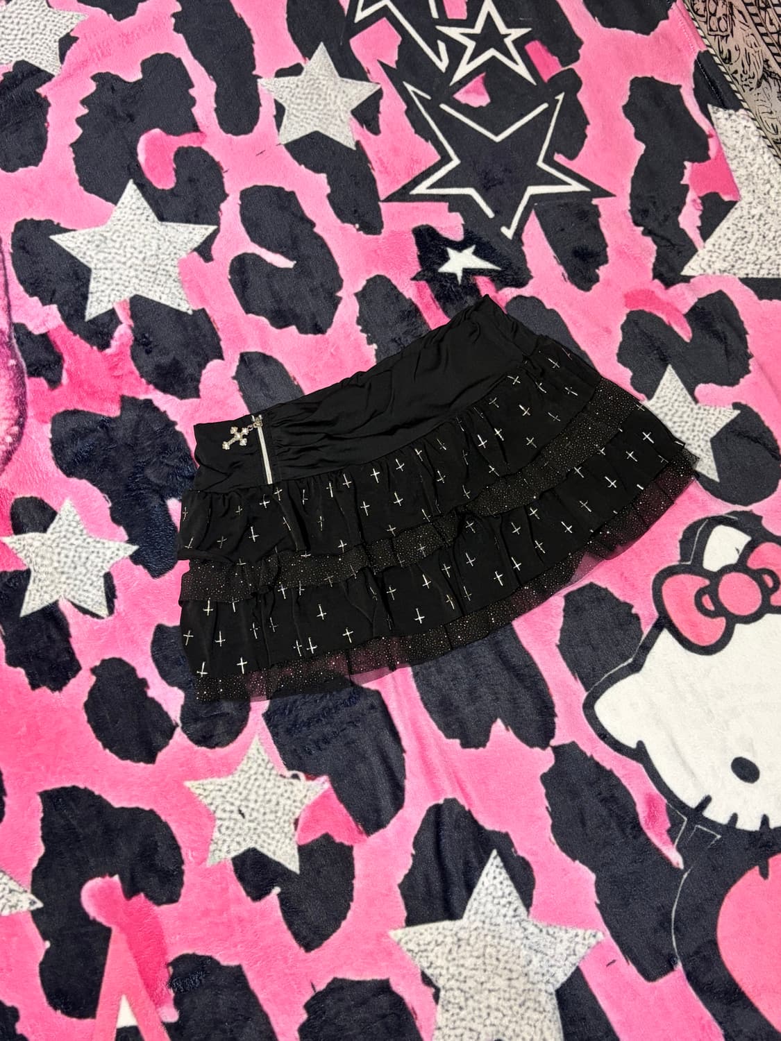 Goth cubic cross Frill mini skirt 상품이미지9