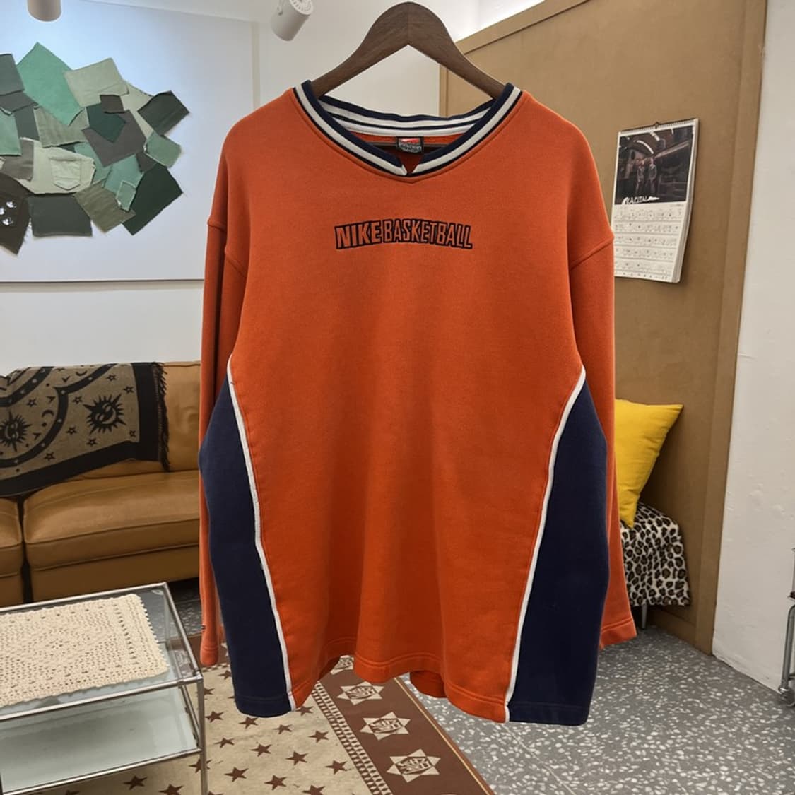 나이키 올드스쿨 레트로 90's 베스킷볼 오렌지 맨투맨 XL C10053 상품이미지3