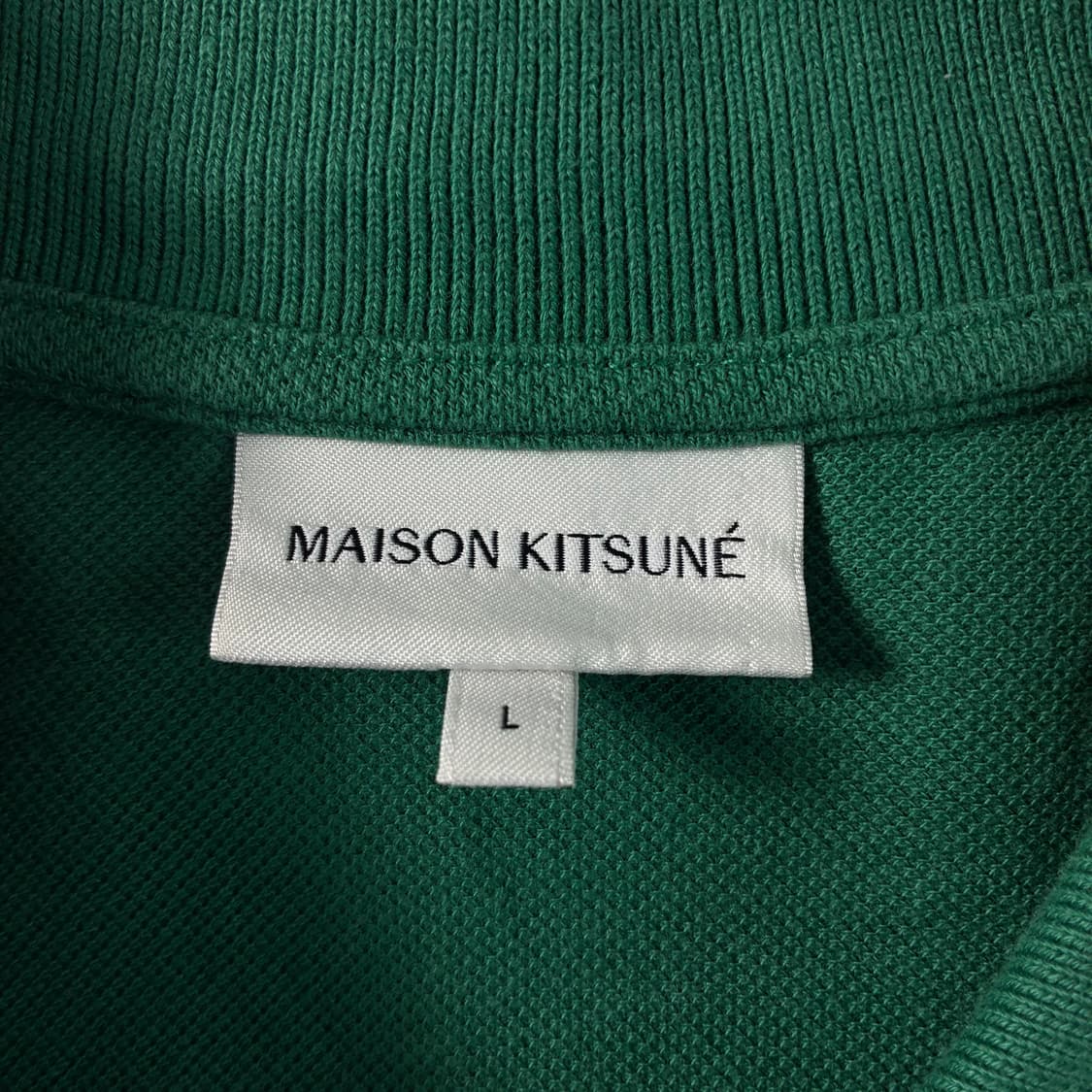 Maison kitsune  메종키츠네 폭스헤드 그린 반팔 카라티셔츠   상품이미지4