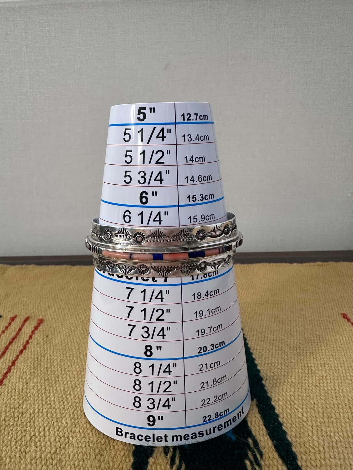 네이티브아메리칸 인디언주얼리 나바호 Rick tolino 인레이 커프 상품이미지7