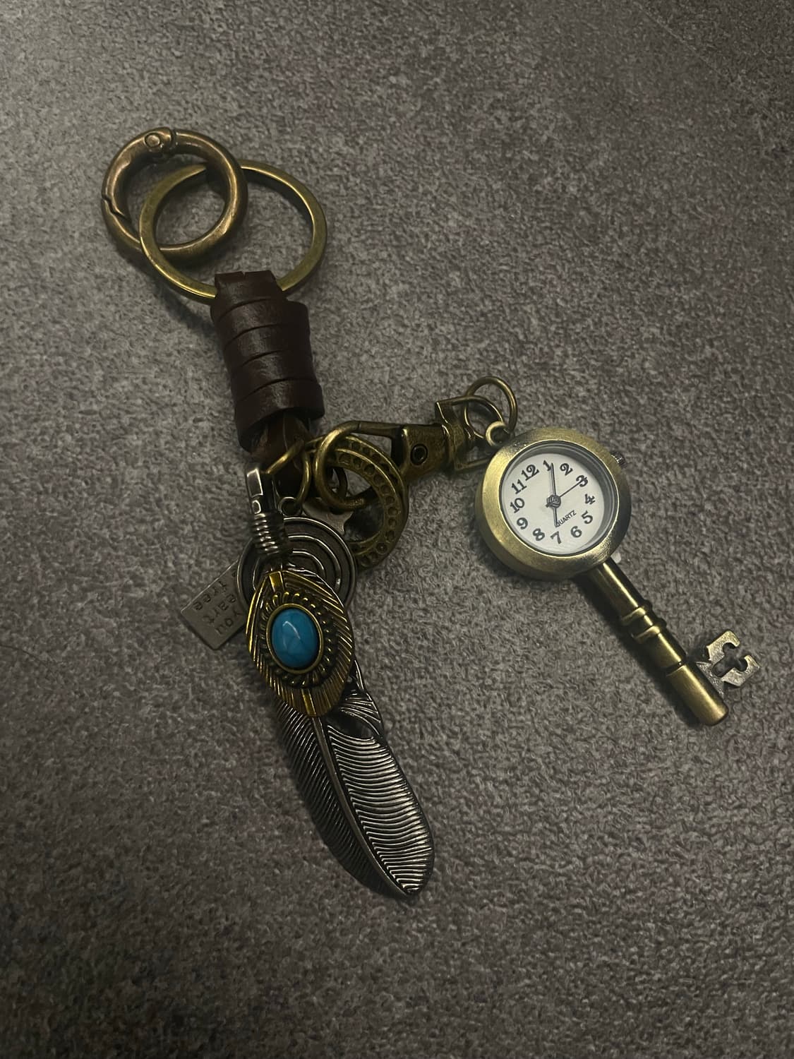 빈티지 깃털 시계 키링 상품이미지1