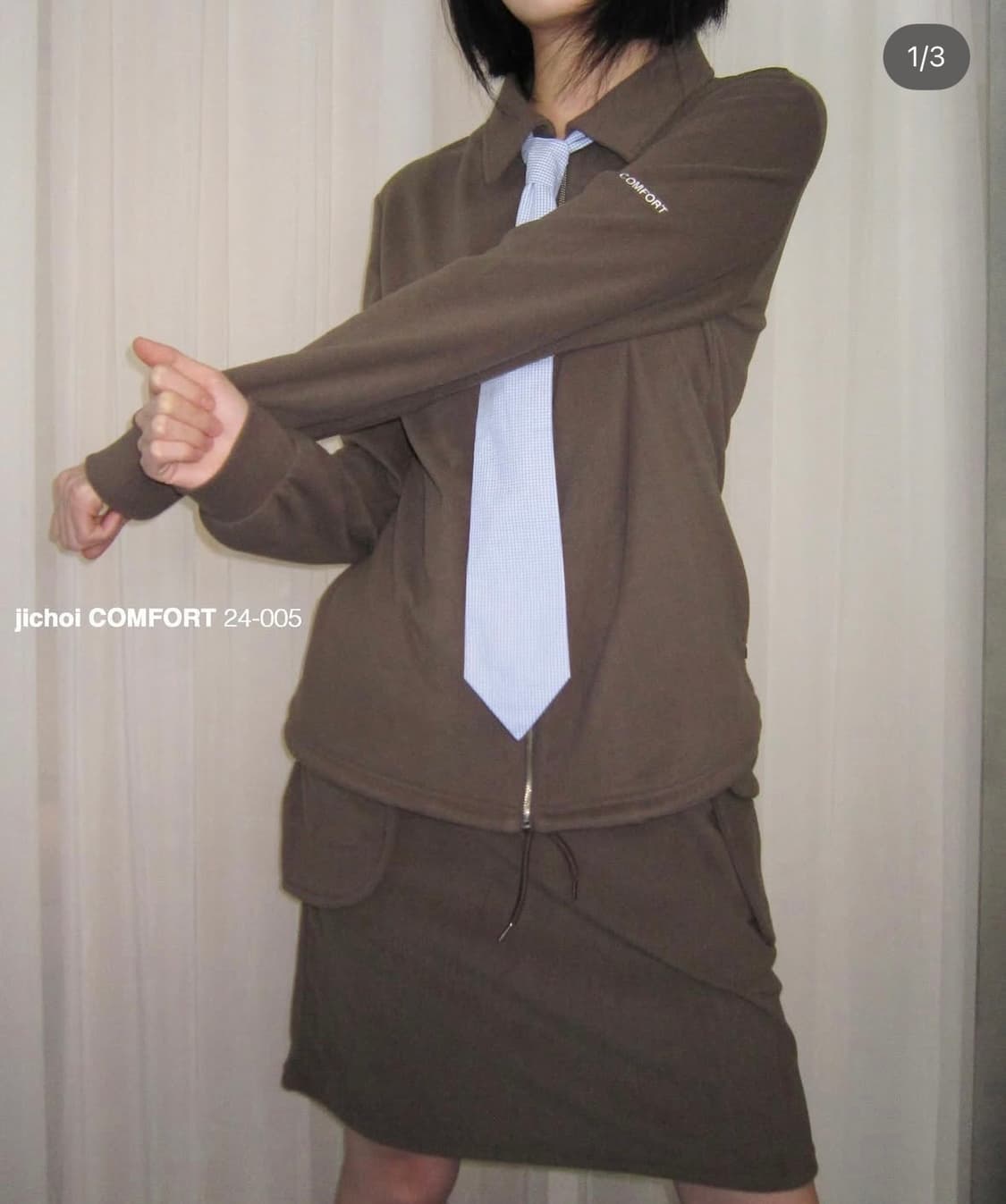 지초이 24-005 플리스 초코 셋업 1 상품이미지1