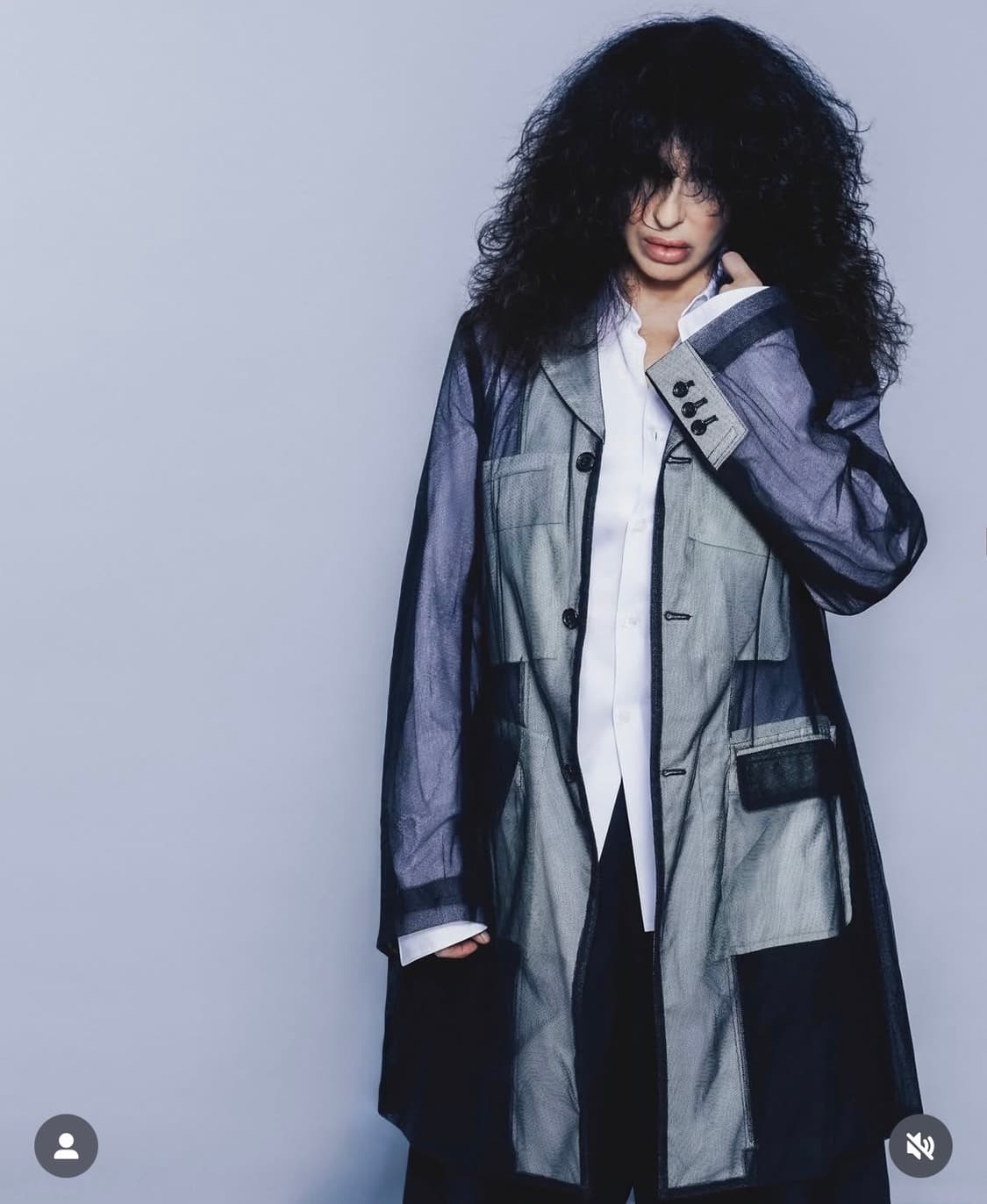 (택있음)25ss 꼼데가르송 옴므플러스 튤 자켓 m(시착 1회) 상품이미지2