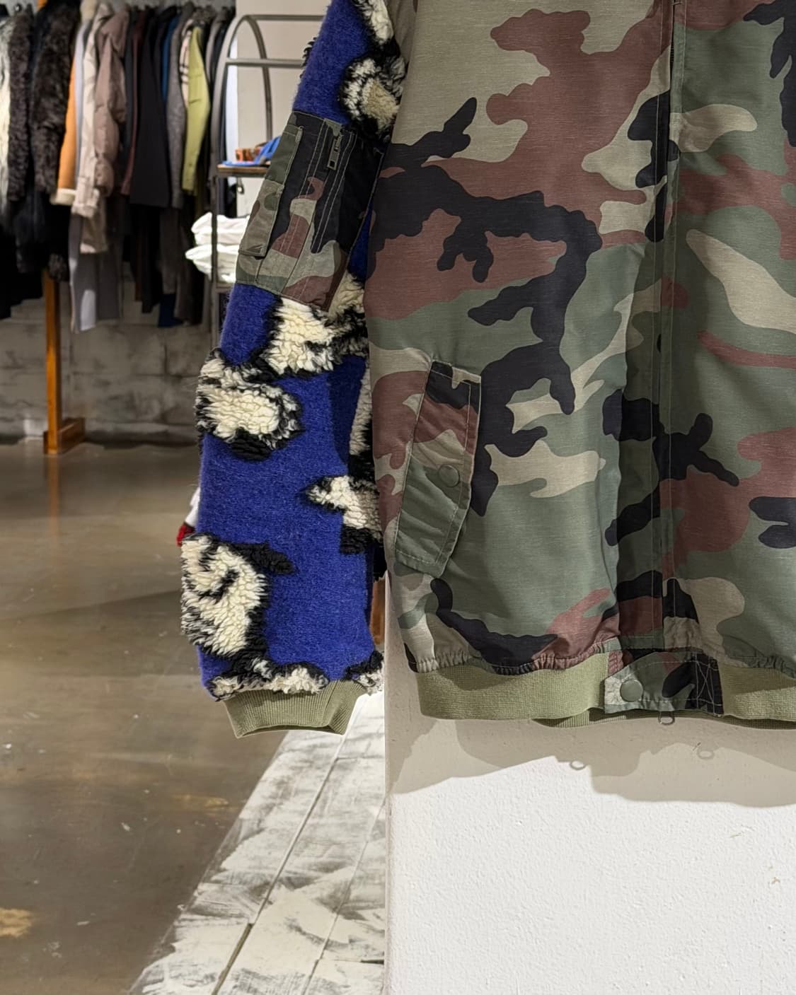 히스토리 리핏츠 카키 카모 울 슬리브 봄버 자켓 상품이미지5