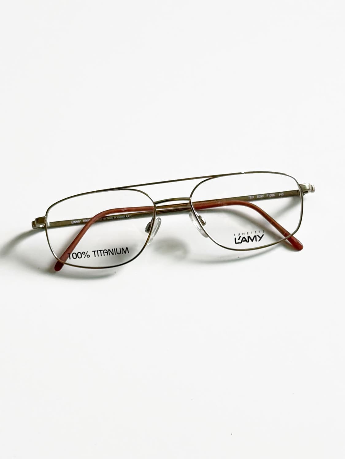 LAMY 골드 티타늄 슬림 스퀘어 보잉 프레임 빈티지 안경 상품이미지1