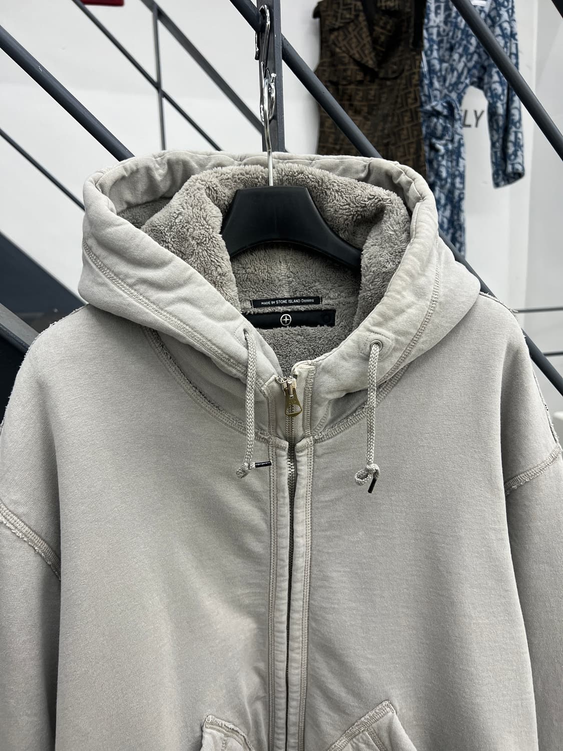 스톤아일랜드 00s 데님즈 라인 보아 후드집업 상품이미지3