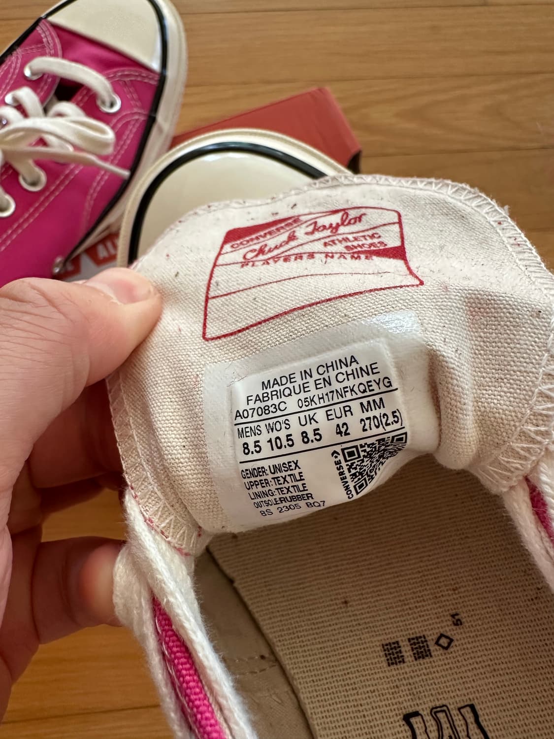 컨버스 로우 척테일러 럭키 핑크 270 상품이미지3