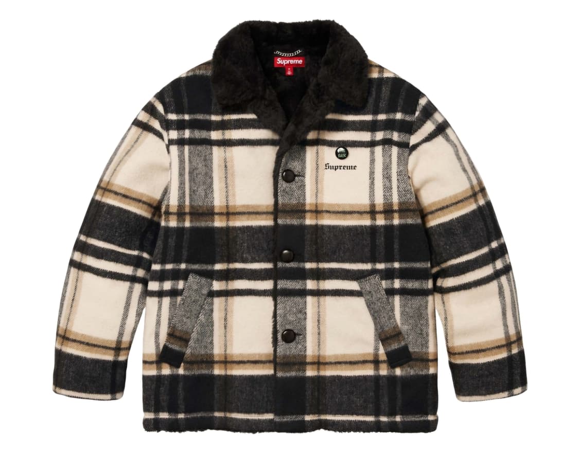 슈프림 플레이드 카코트 크림 새상품 상품이미지1