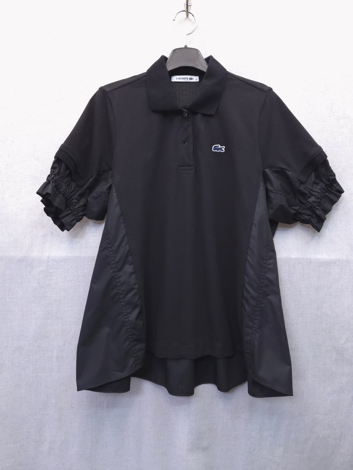 사카이x라코스테 블랙 반팔 카라 티셔츠 38 상품이미지1