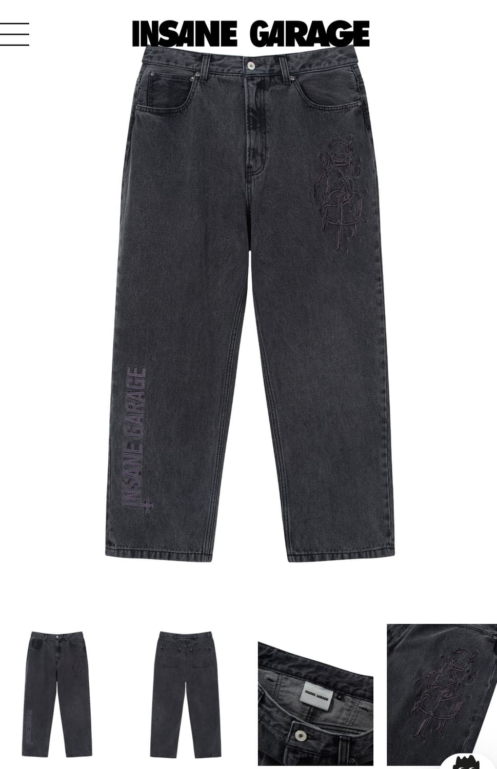 3) 인세인개러지 흑청 데님 팬츠 새상품 팝니다 상품이미지1