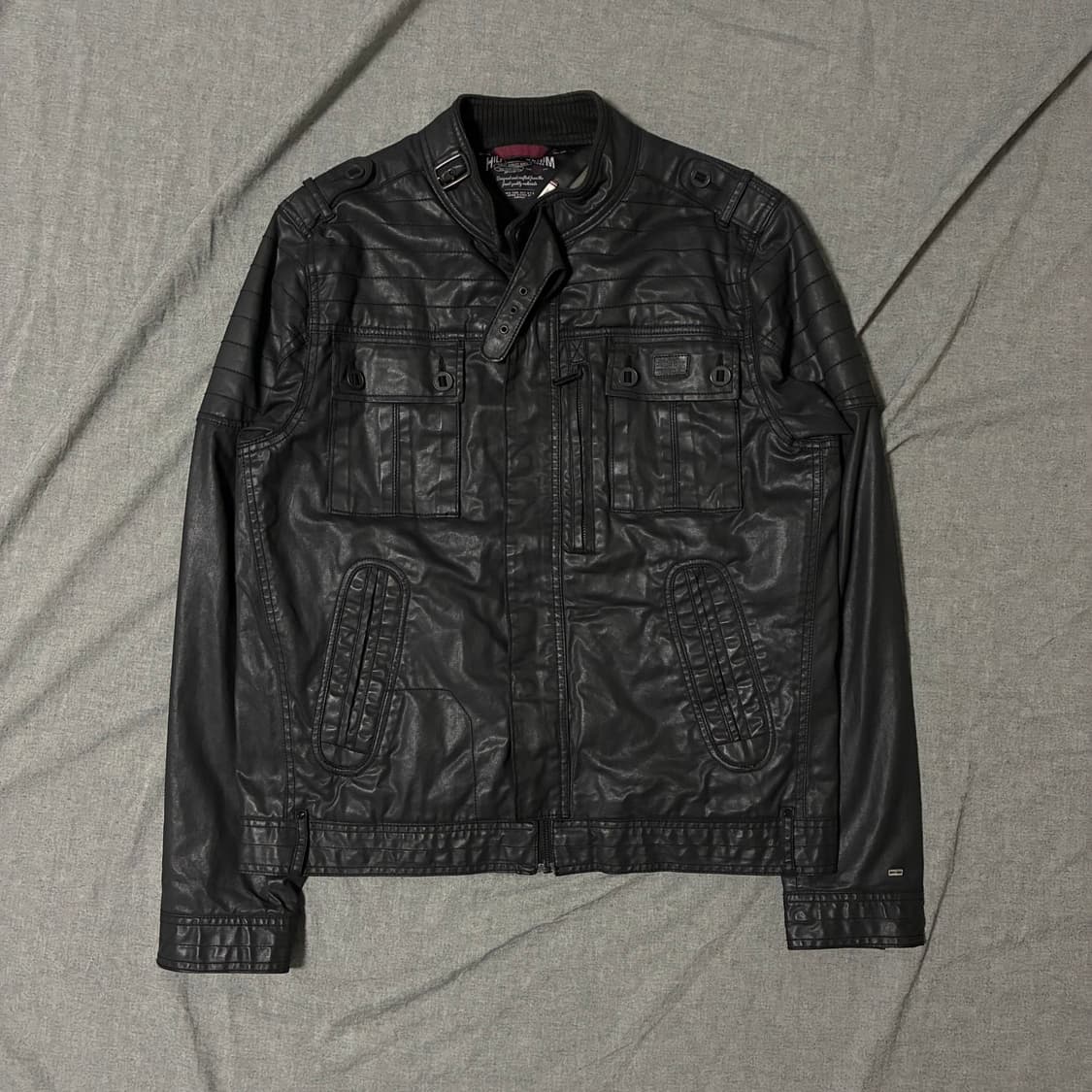 블랙 코팅진 포켓 자켓 상품이미지4