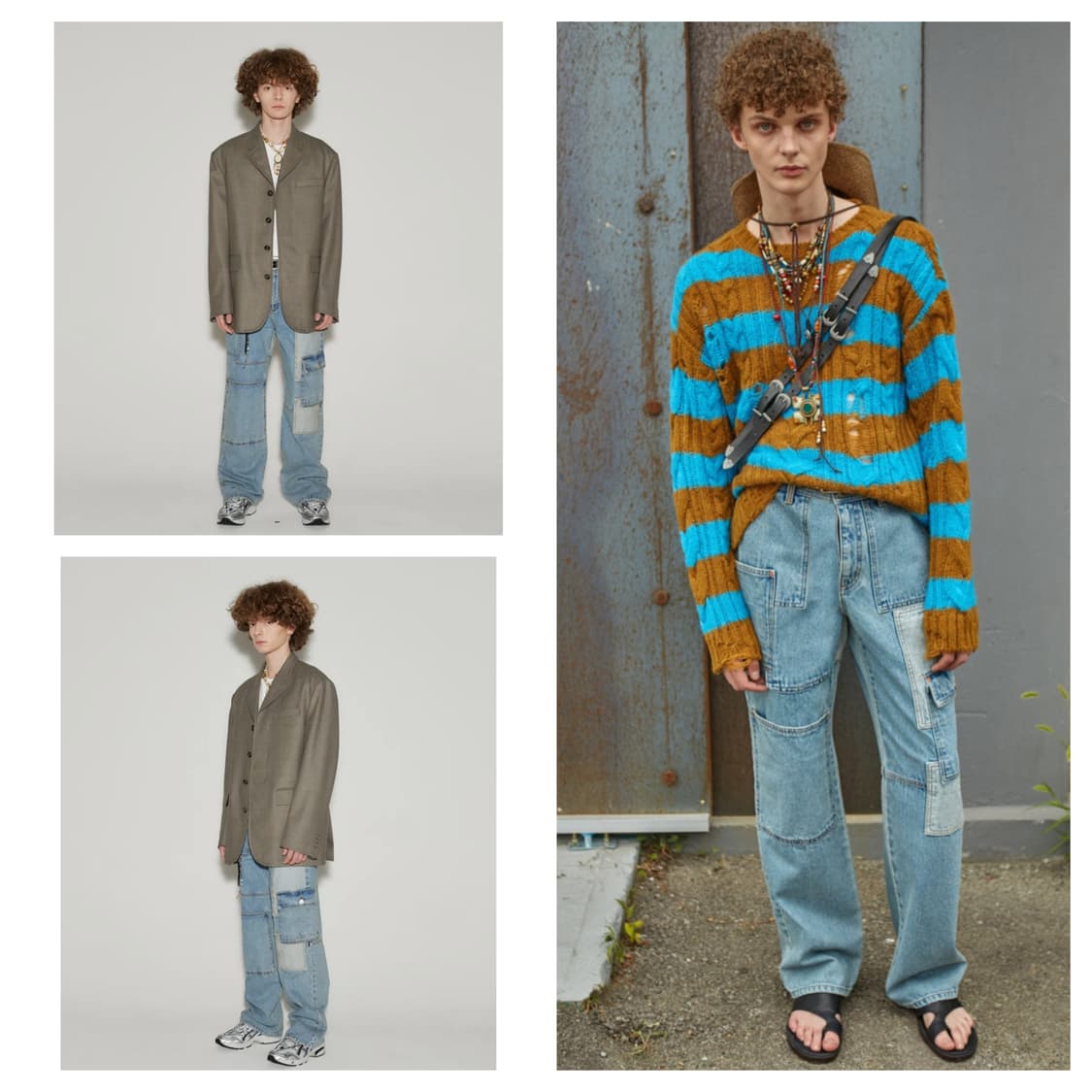 (L) 앤더슨벨 패치워크 와이드 데님팬츠 anderssonbell 상품이미지10