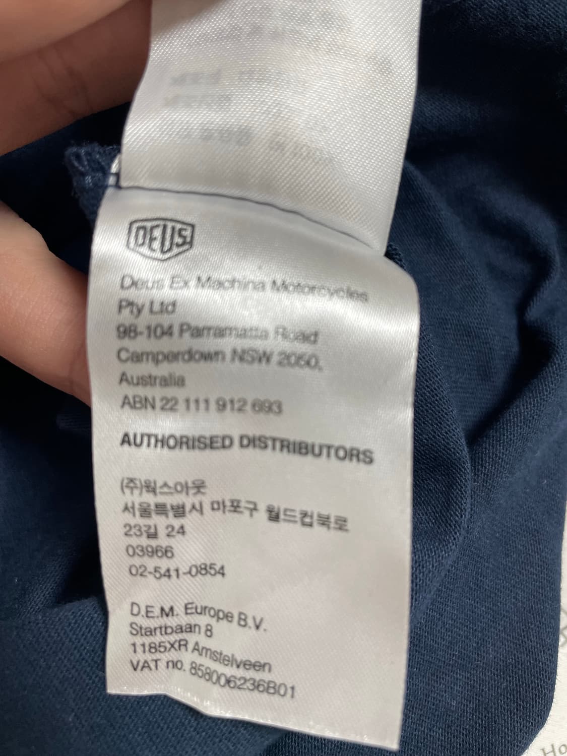 [2xl] 데우스 엑스 마키나 네이비 긴팔 티셔츠 상품이미지4