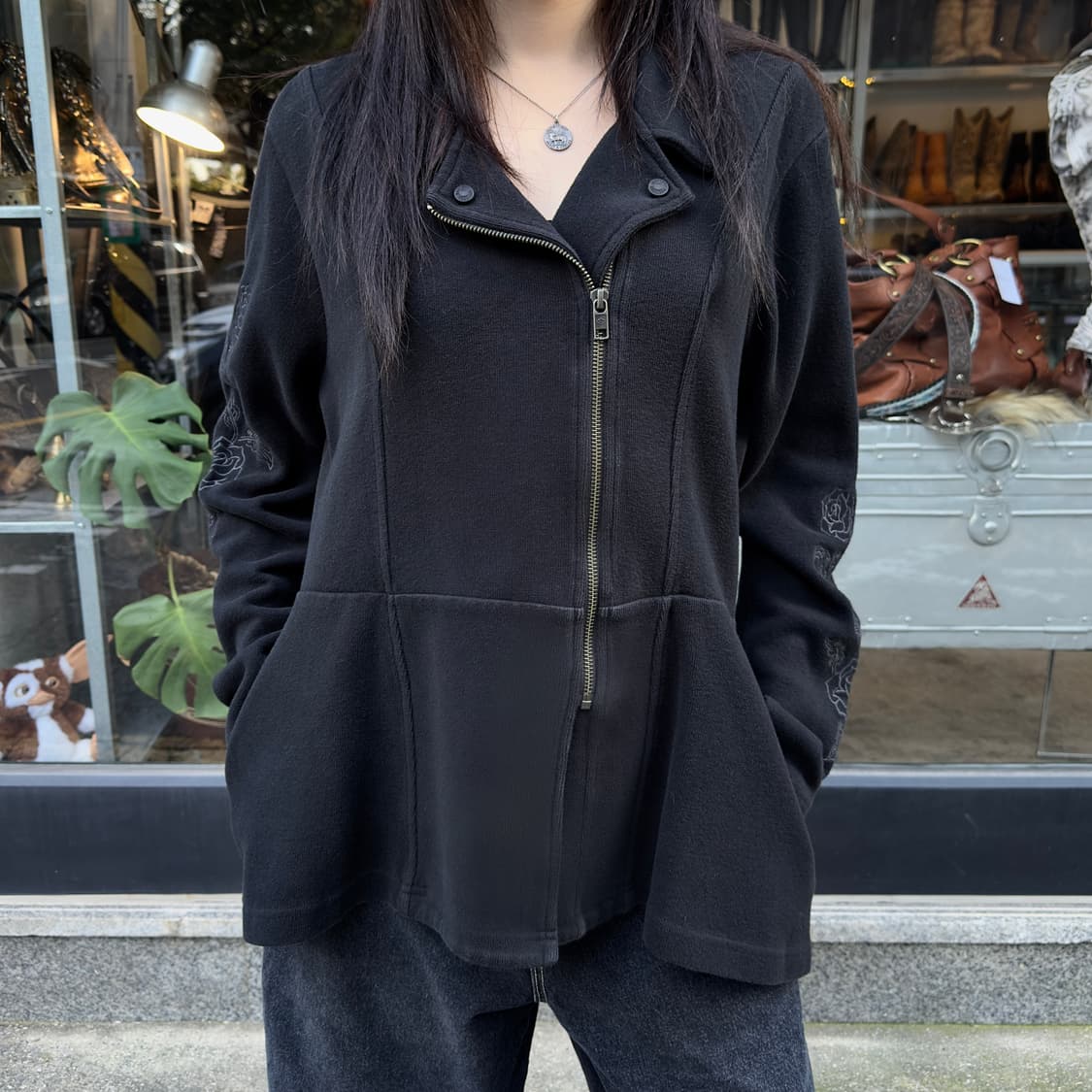 00s 빈티지 할리 데이비슨 로즈 지퍼 자켓 상품이미지8