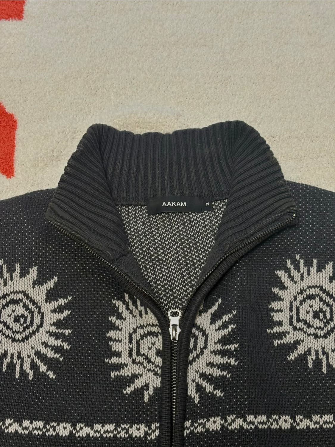 Aakam 자카드 집업 니트 2 상품이미지3