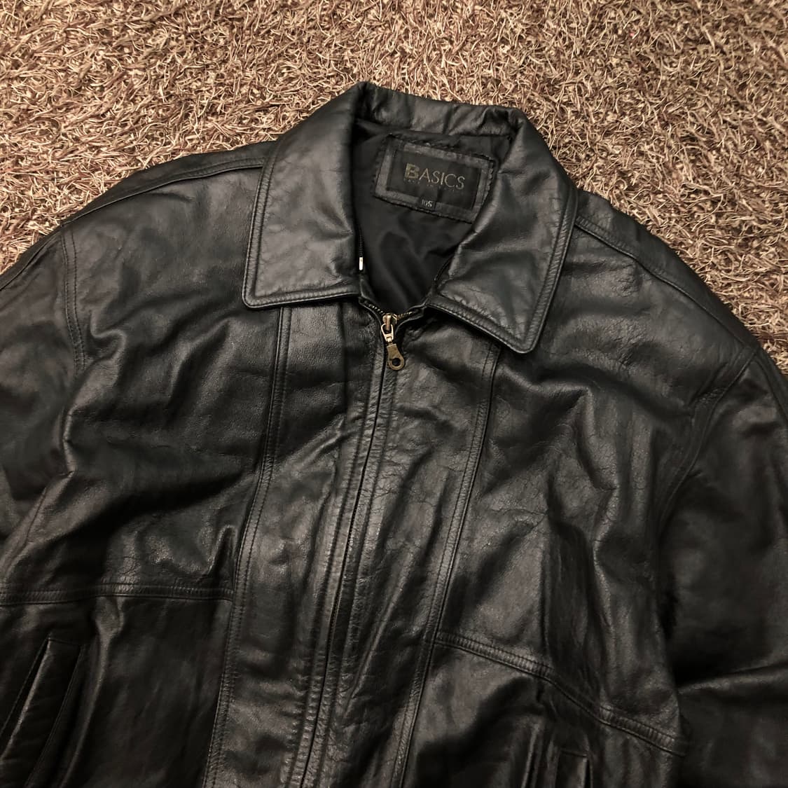 105 빈티지 소가죽 봄버 레더 가죽 자켓 상품이미지2