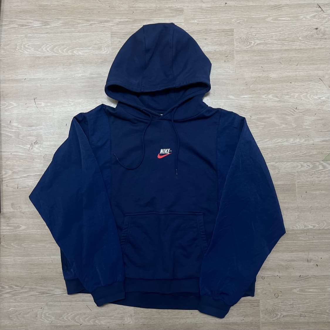 나이키 스포츠웨어 빅스우시 오버사이즈 배색 후드티 [네이비] L/100 상품이미지1