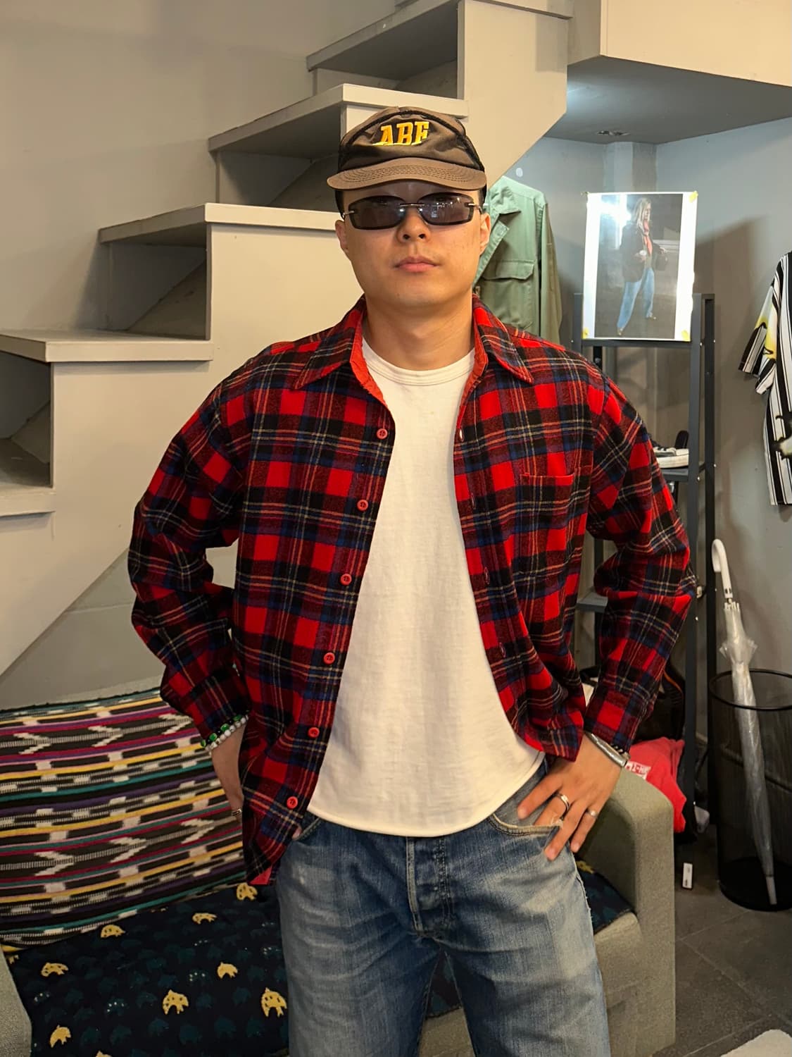 70’s Pendleton check flannel shirt 상품이미지1