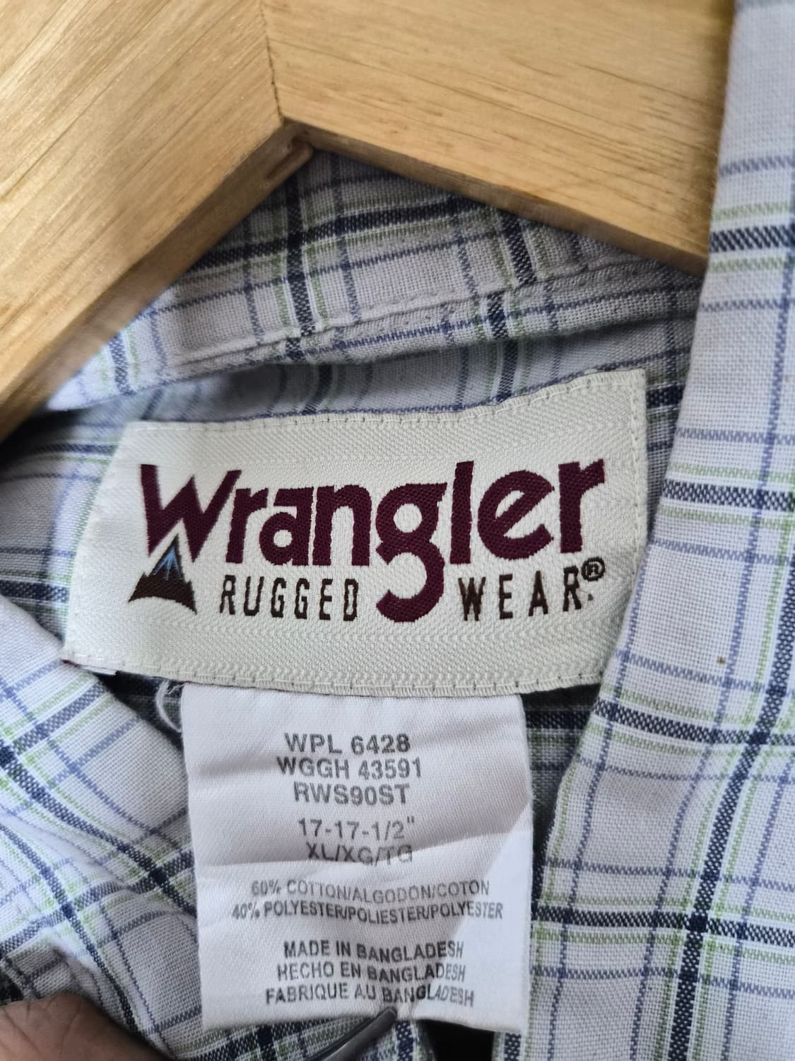 랭글러Wrangler 체크 반팔 셔츠 XL - S410 상품이미지4