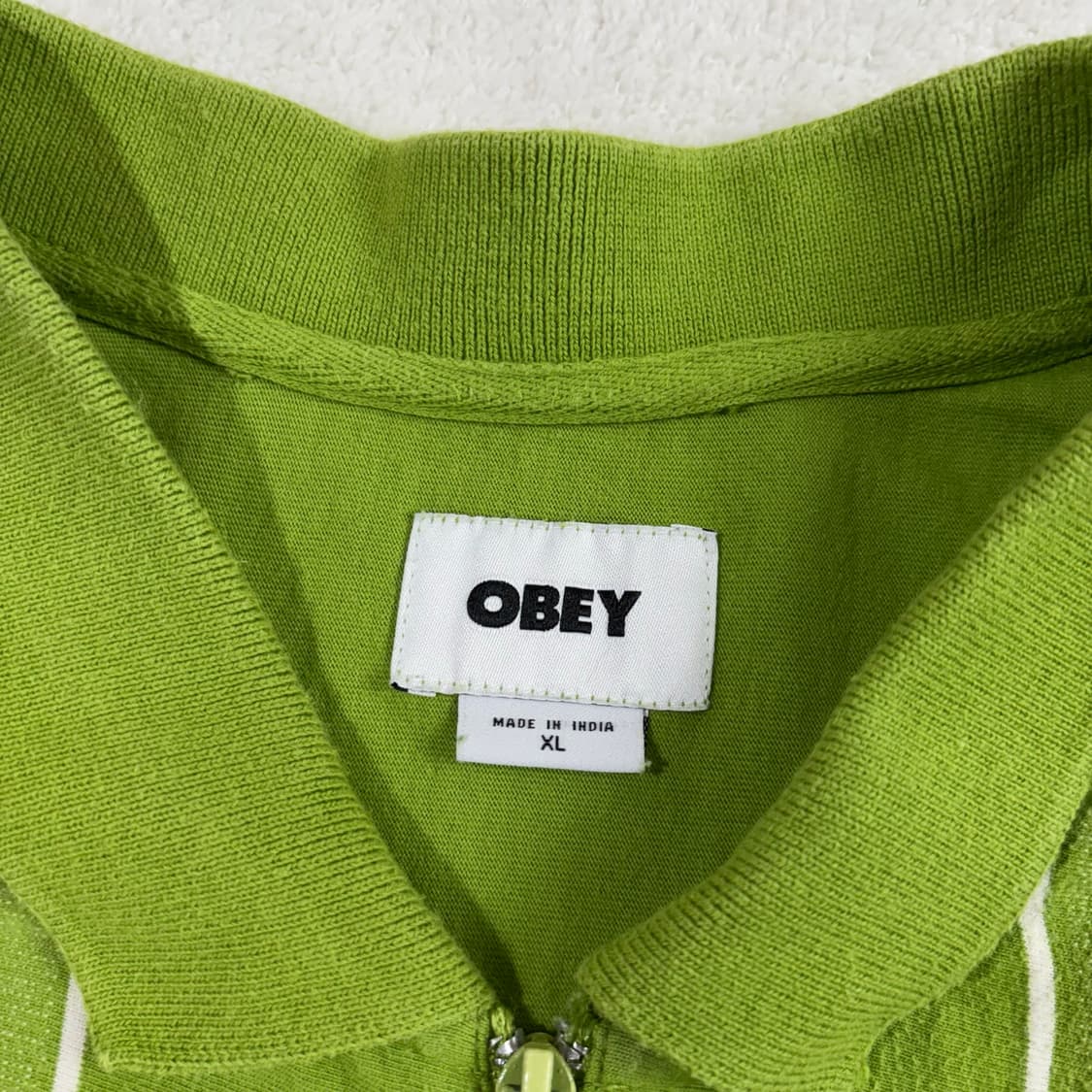 오베이 패턴 그린 반집업 반팔 상품이미지4