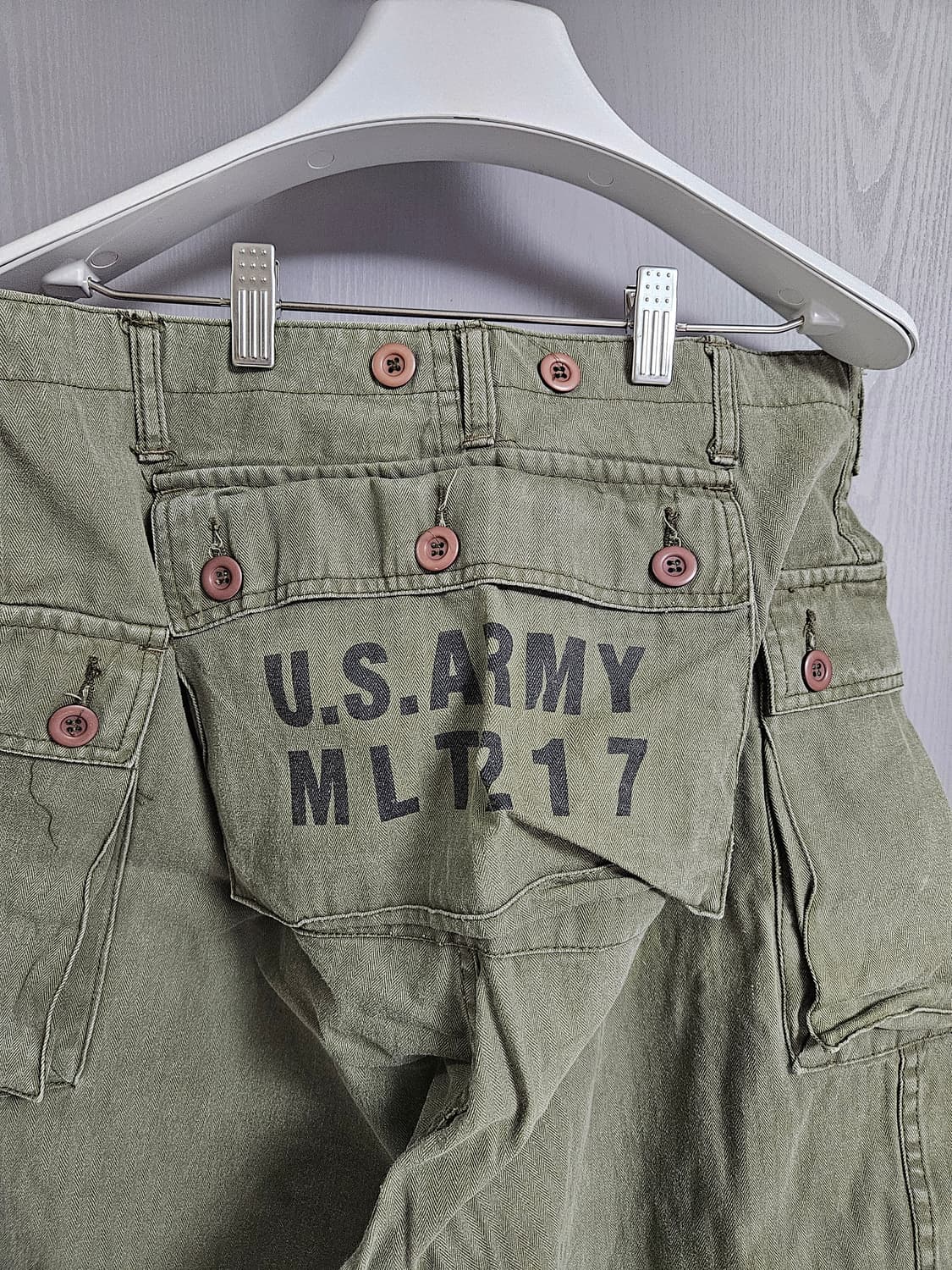 TONGS 카키 U.S. ARMY 와이드 카고 팬츠 상품이미지4