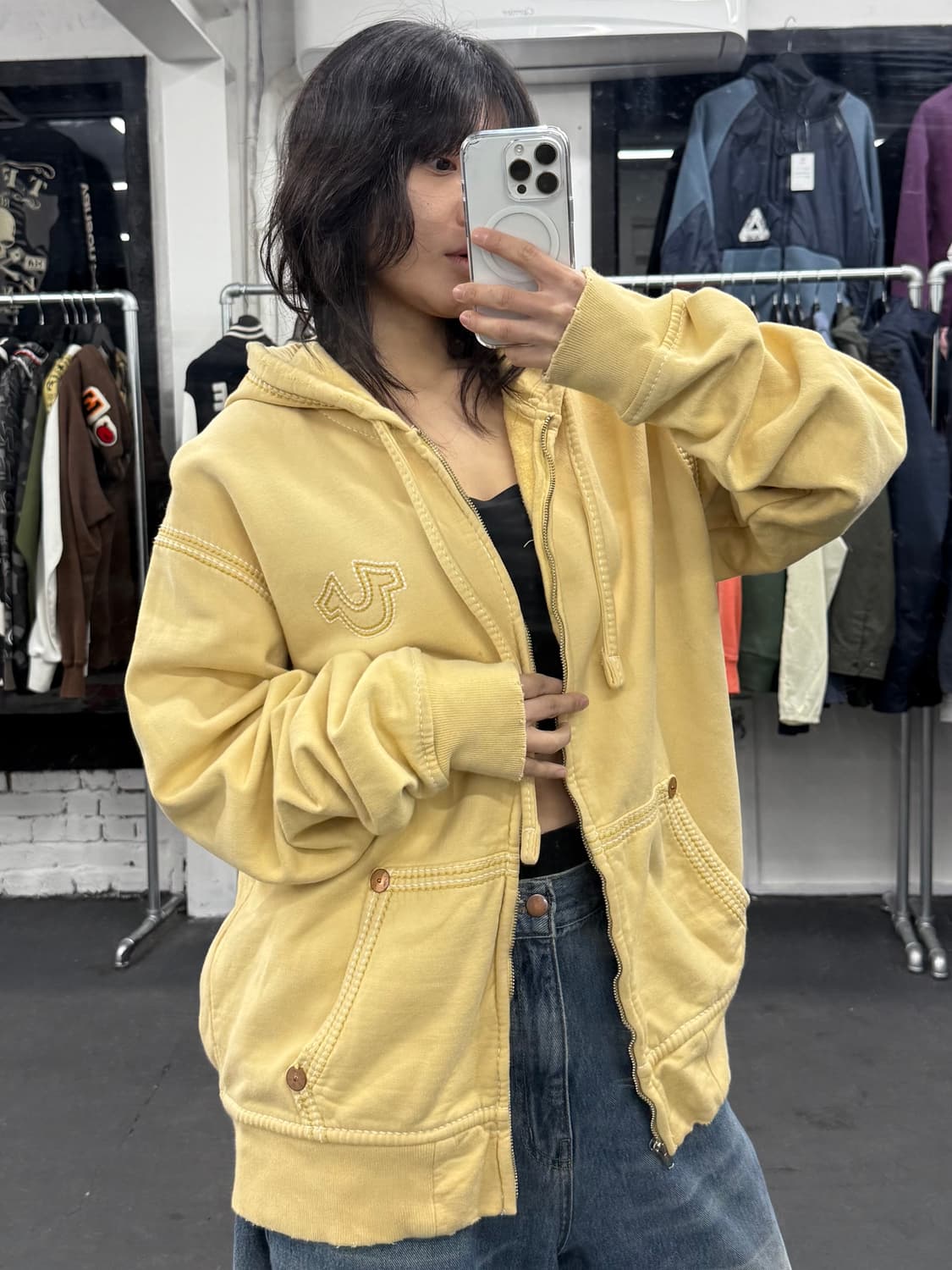 트루릴리전 머스타드 후드집업 상품이미지2