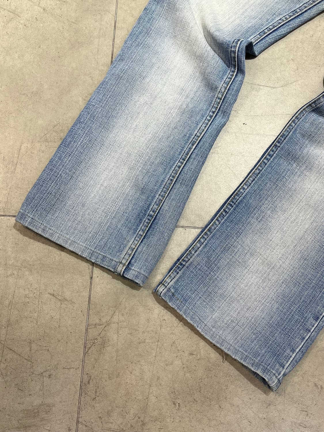 Diesel Industry 화이트 워싱 연청 와이드 데님 팬츠  상품이미지7