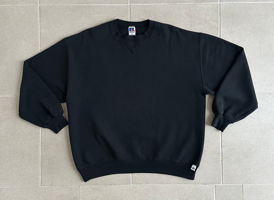 90s 빈티지 러셀 스웻셔츠 블랙 XL USA 상품이미지1