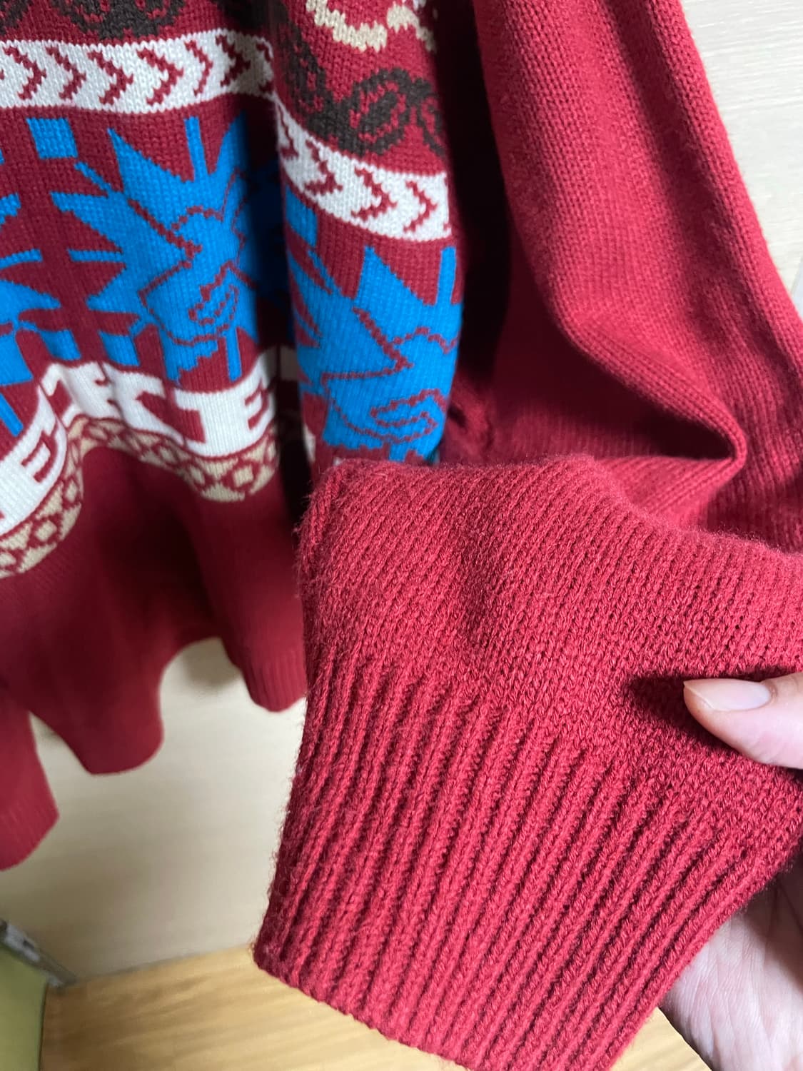 테켓 플랜 니트 집업 레드 L 상품이미지4