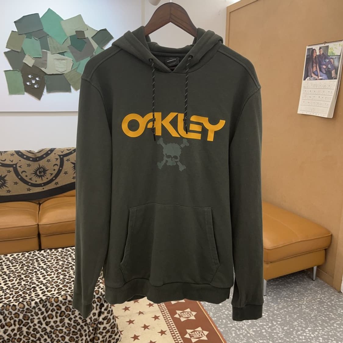 오클리 TC 올드스쿨 레트로 스컬 딥그린 후드티 M C09493 상품이미지3