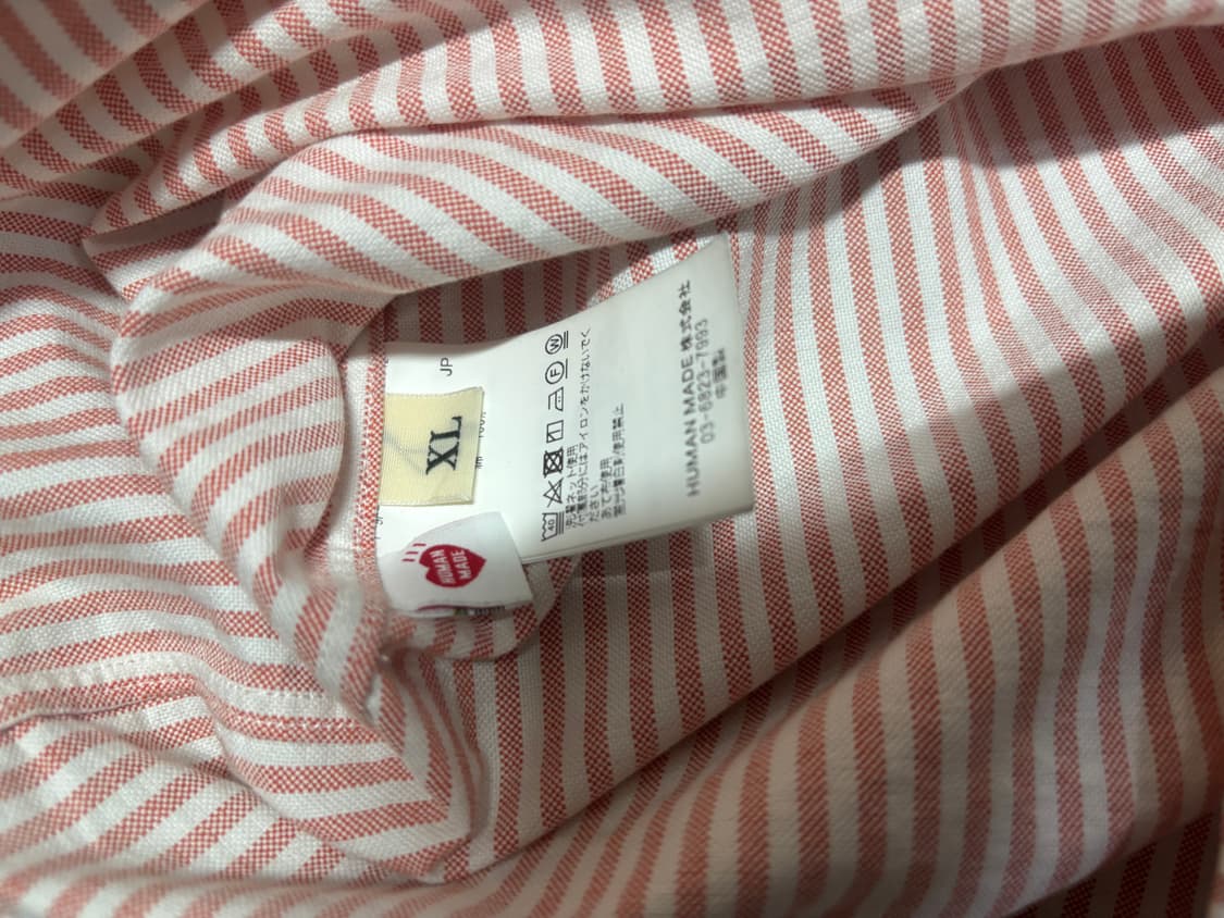 휴먼 메이드 스트라이프 옥스포드 셔츠 레드 상품이미지5