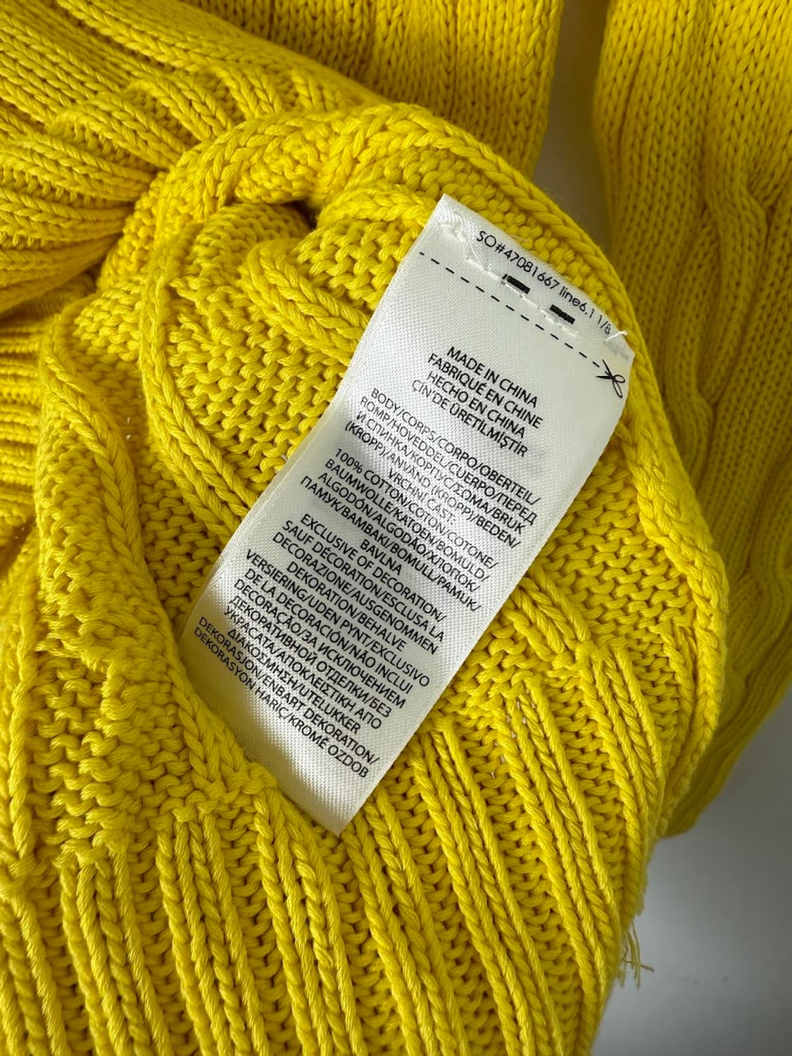 폴로 여성 케이블 니트 옐로QR 상품이미지4